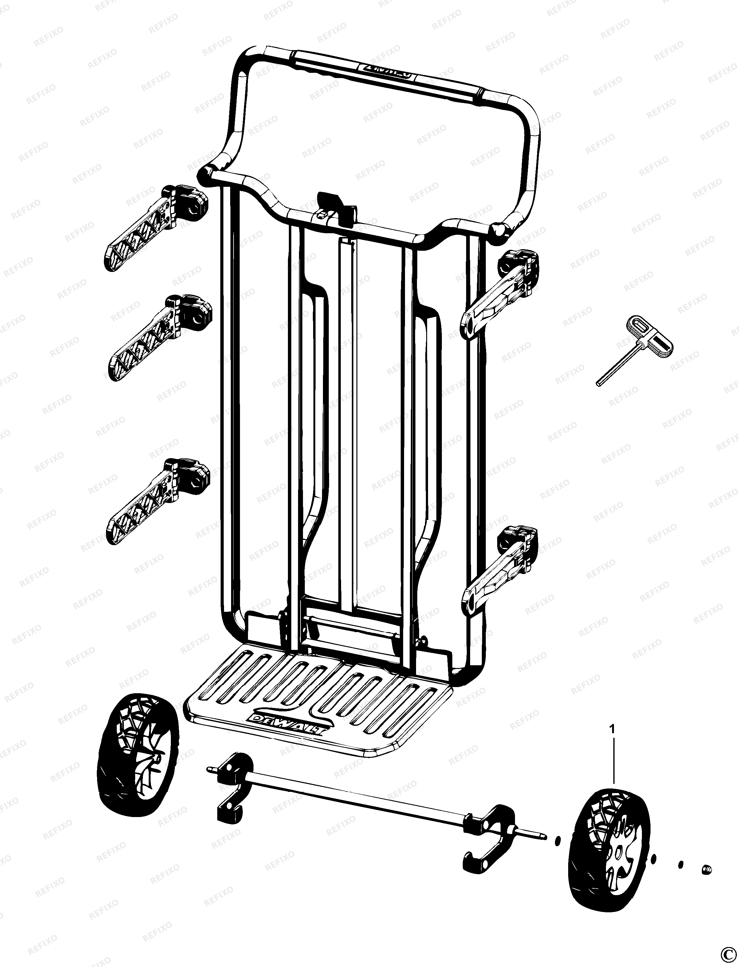 DeWalt ТЕЛЕЖКА DSCARRIER — схема запчастей