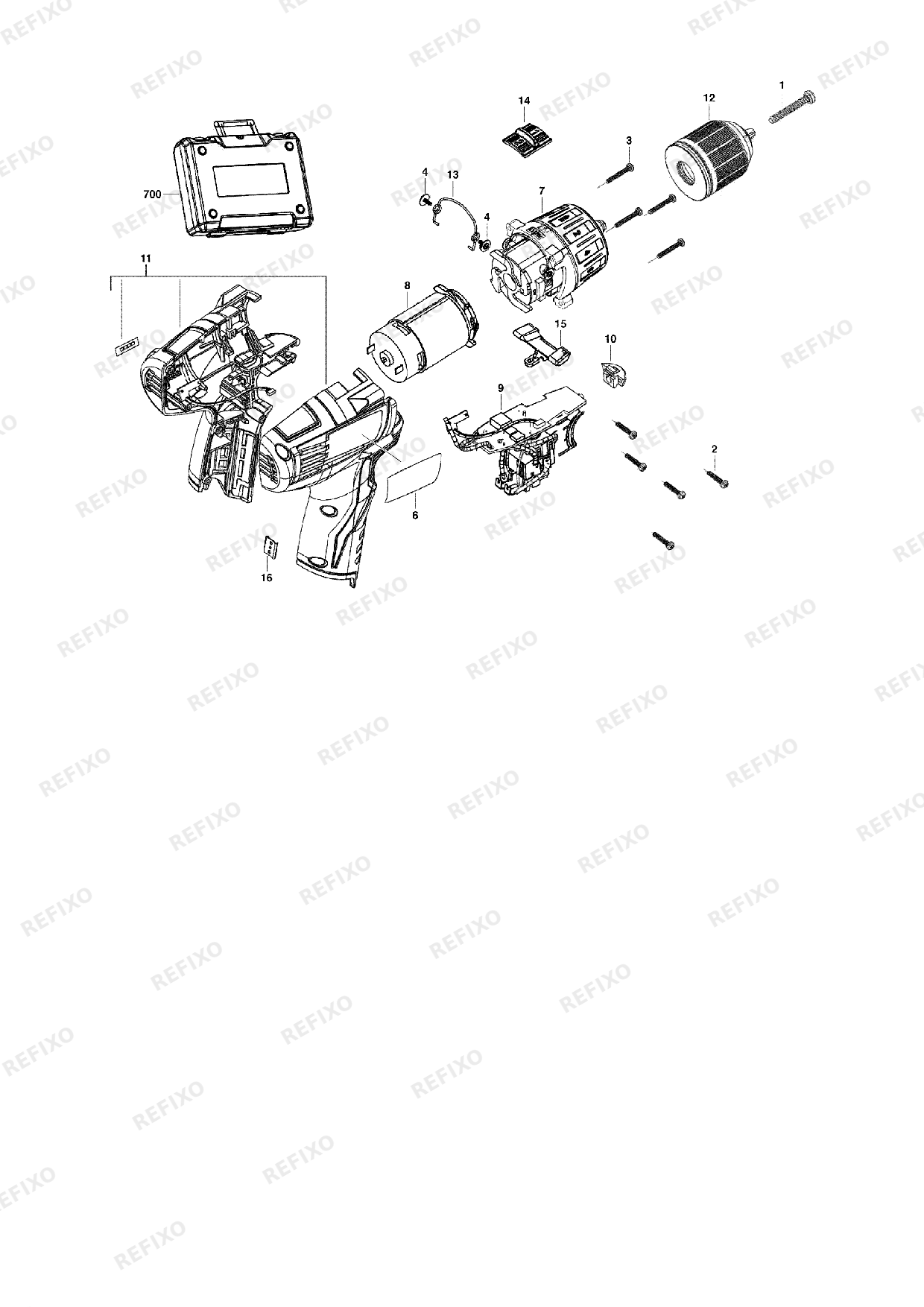 MILWAUKEE C12DD 0 4933411970 4000411961 — схема запчастей