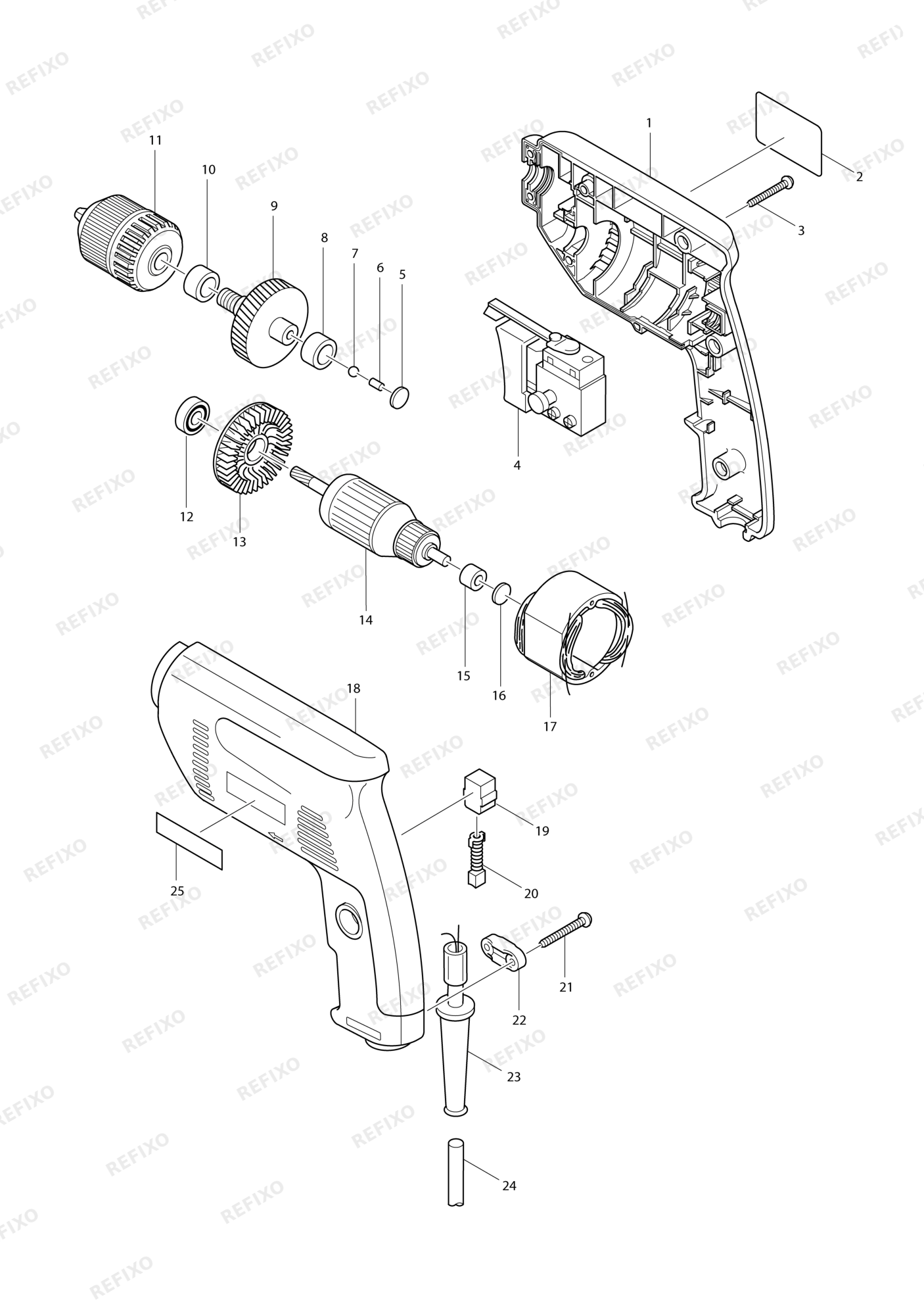 MAKITA 6410 — схема запчастей