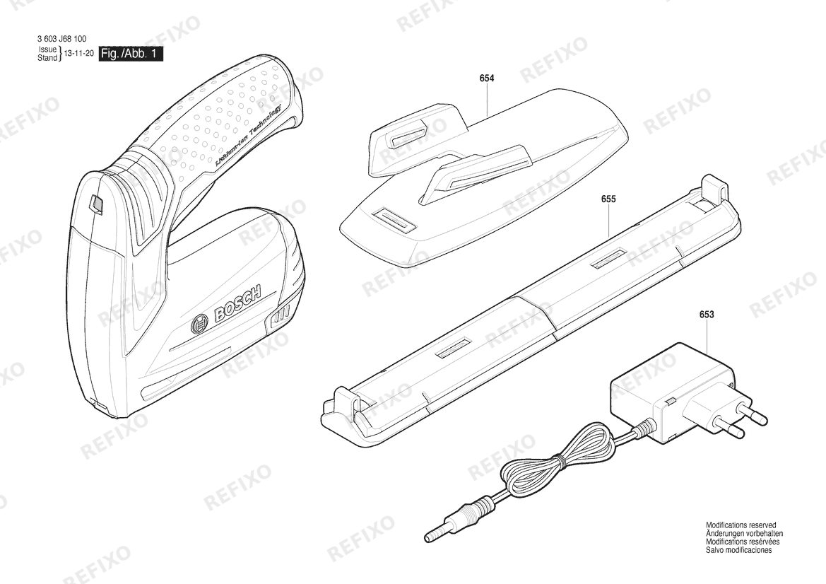 Bosch Tacker PTK 3.6 LI | 3.6 V | 006 - JP (3 603 J68 150) — схема запчастей
