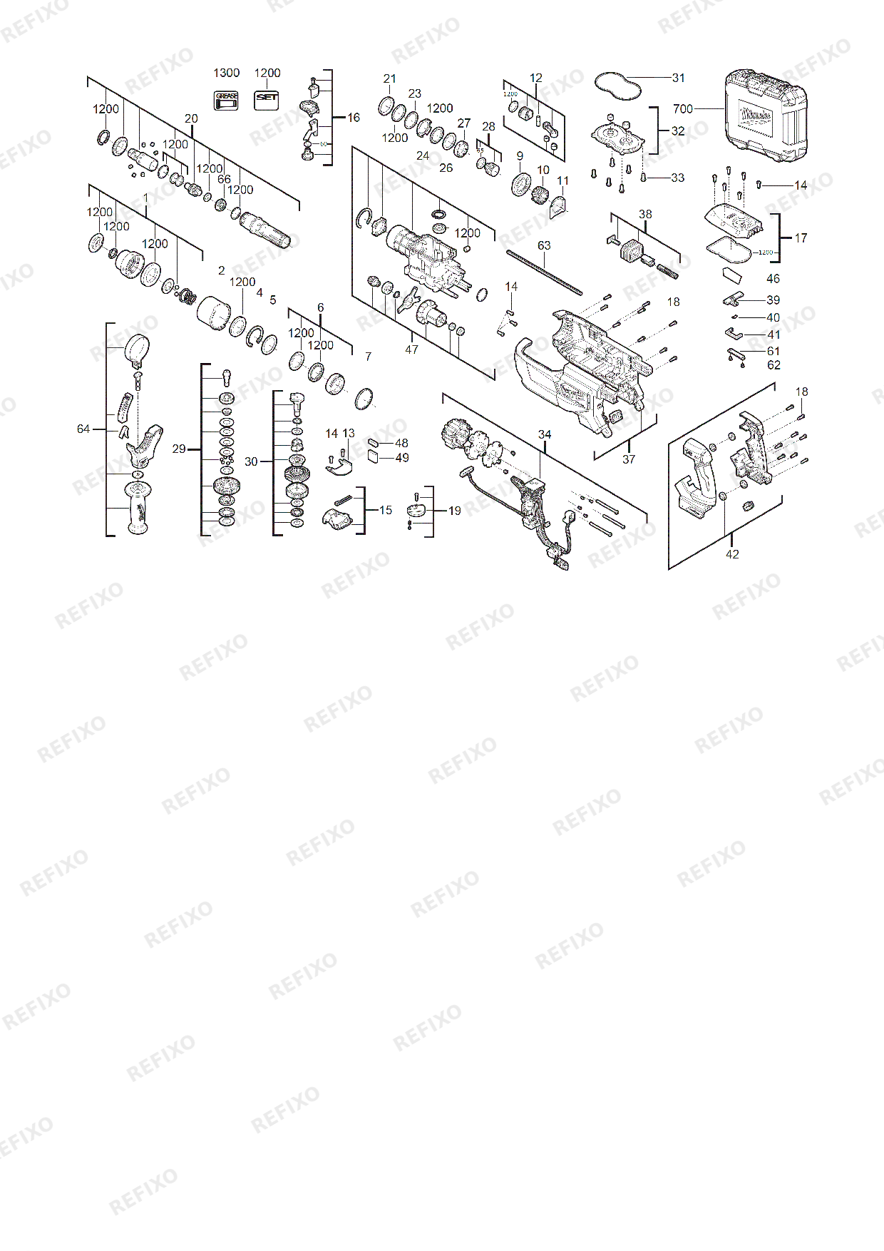 MILWAUKEE M18FHACOD32 0C 4933492140 4000491576 — схема запчастей