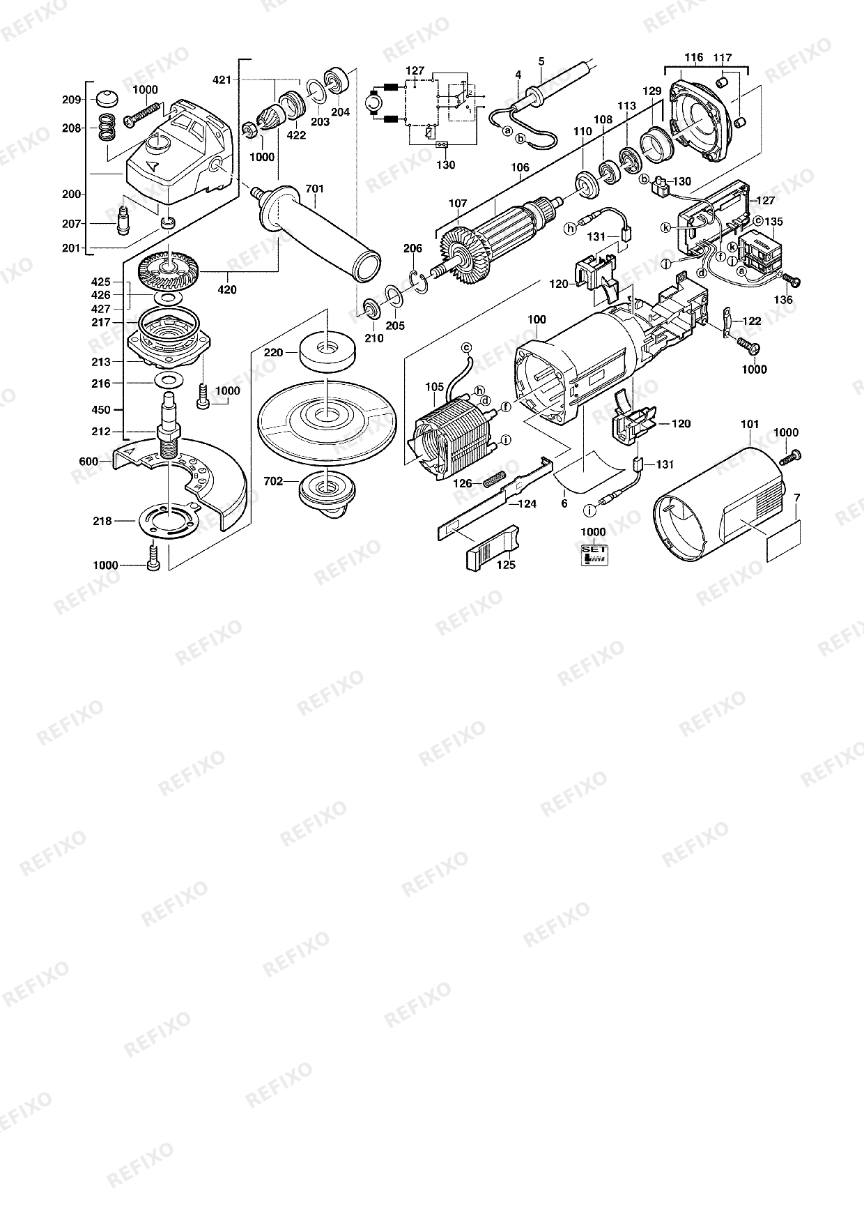 MILWAUKEE AGV15 125XC 4933385975 4000381551 — схема запчастей