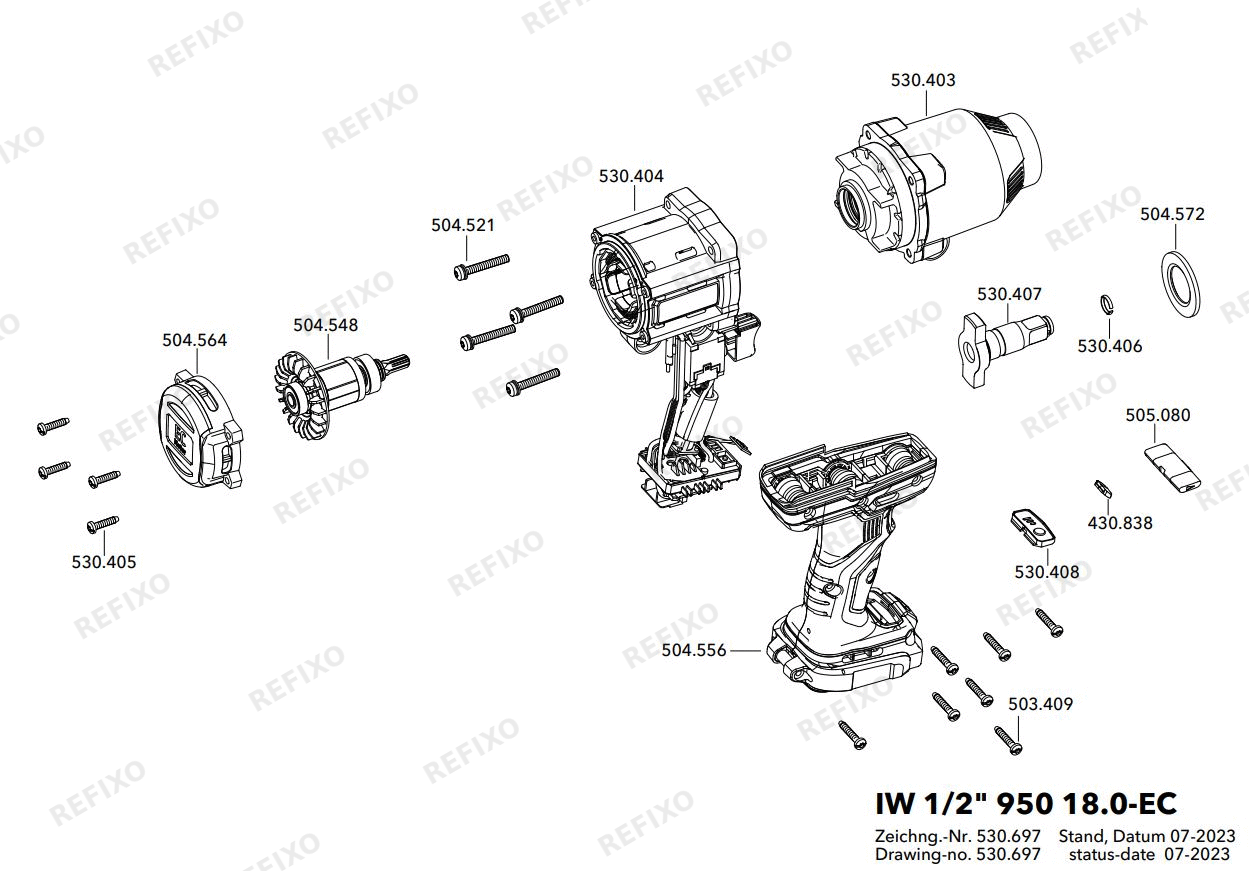 Flex IW 12 950 18.0-EC5.0 набор — схема запчастей