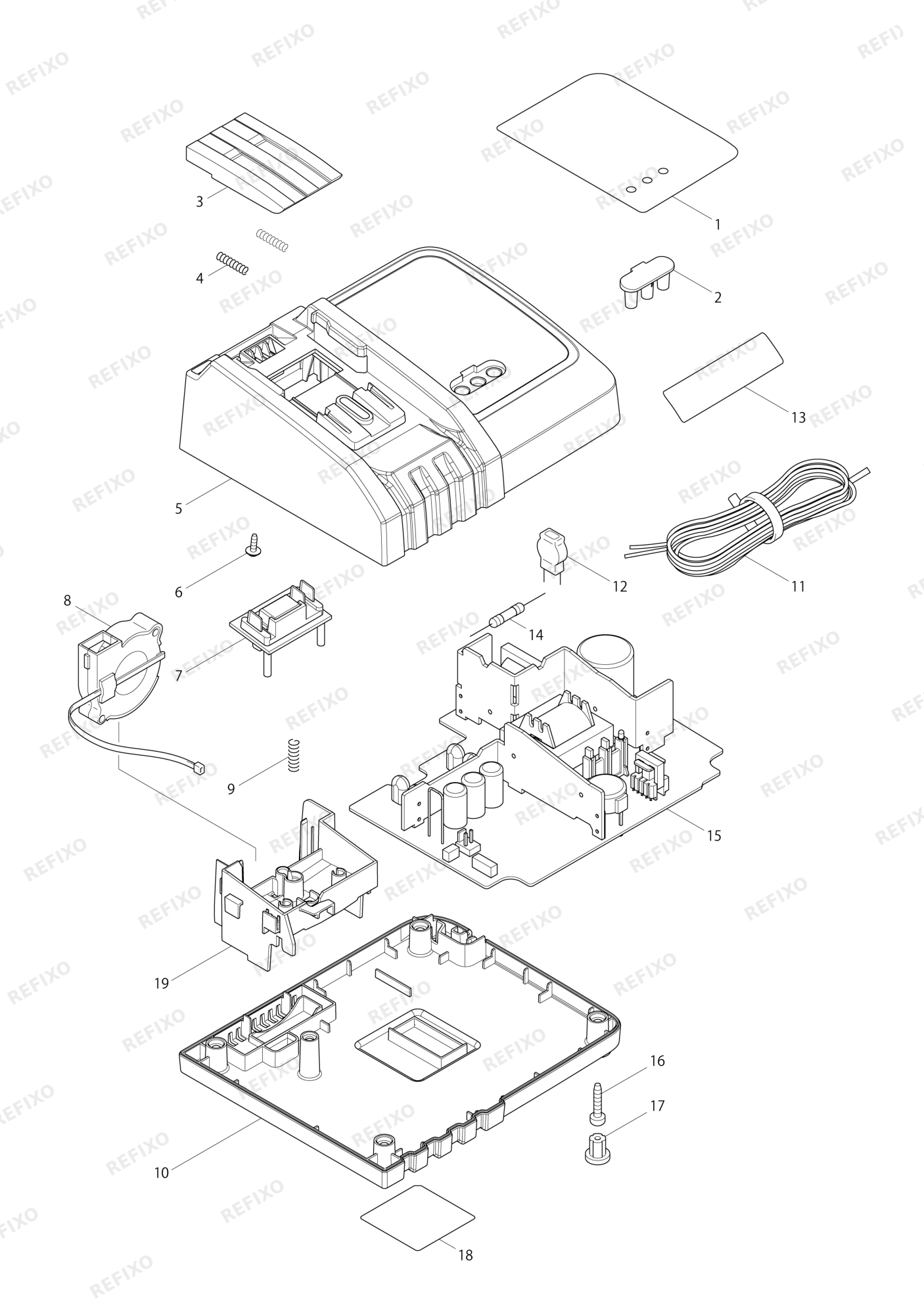 MAKITA DC18RC — схема запчастей