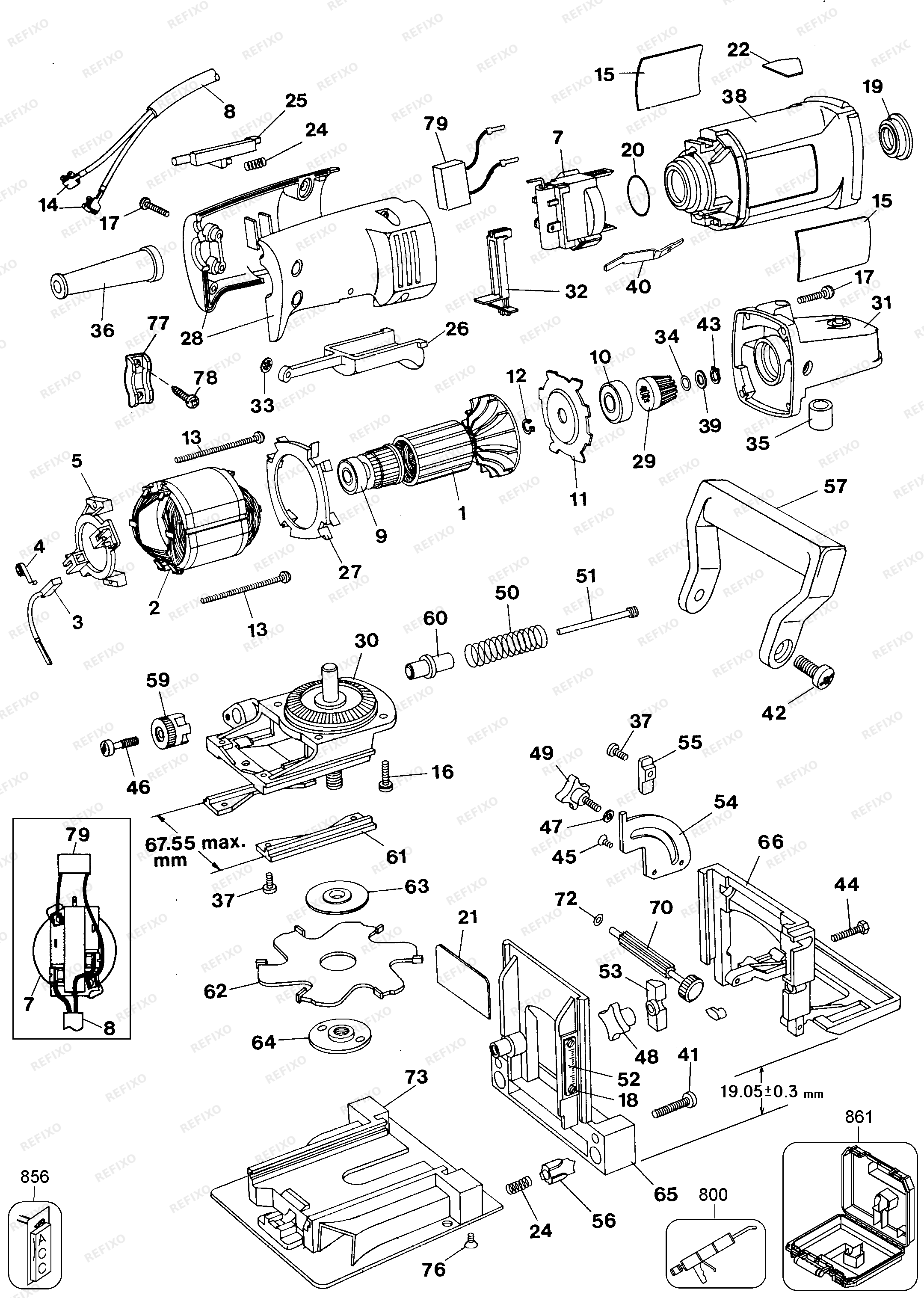 Black&Decker PLATE JOINER SCAND. MBR100-22 — схема запчастей