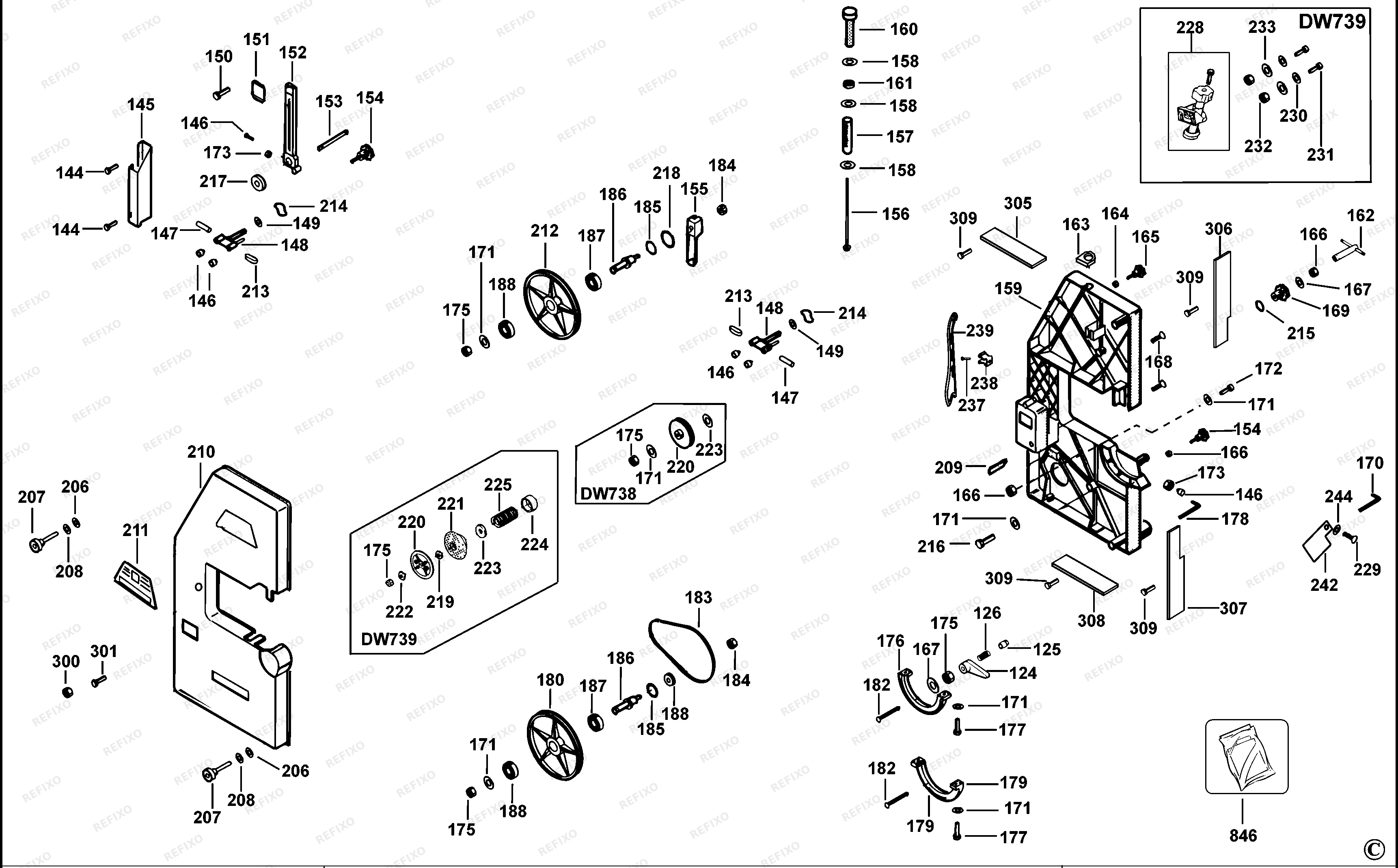 DeWalt ????????? ???? DW738 — схема запчастей