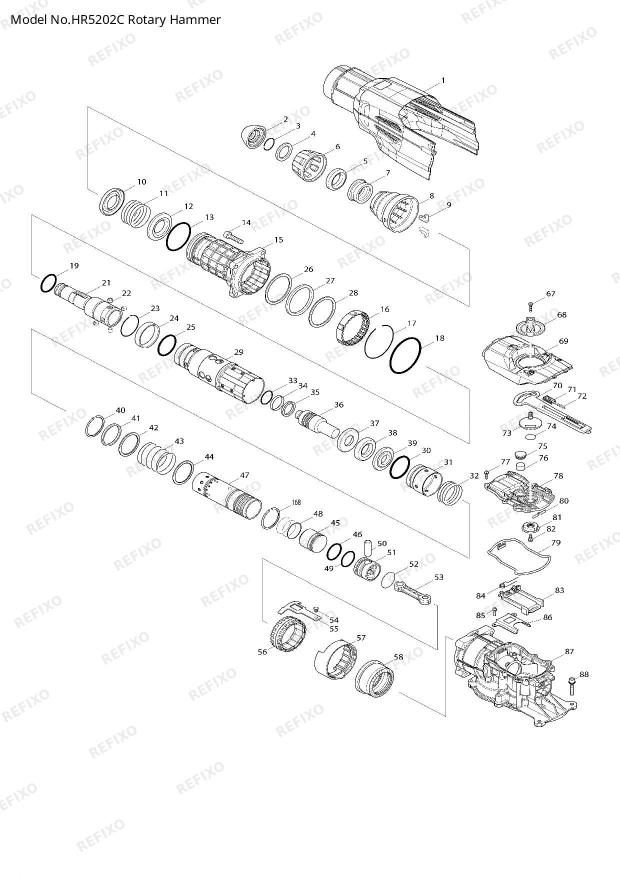 MAKITA HR5202C — схема запчастей