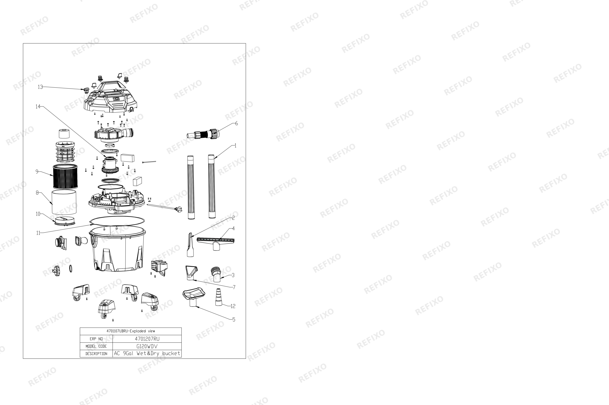 Greenworks 4701207 Exploded view — схема запчастей