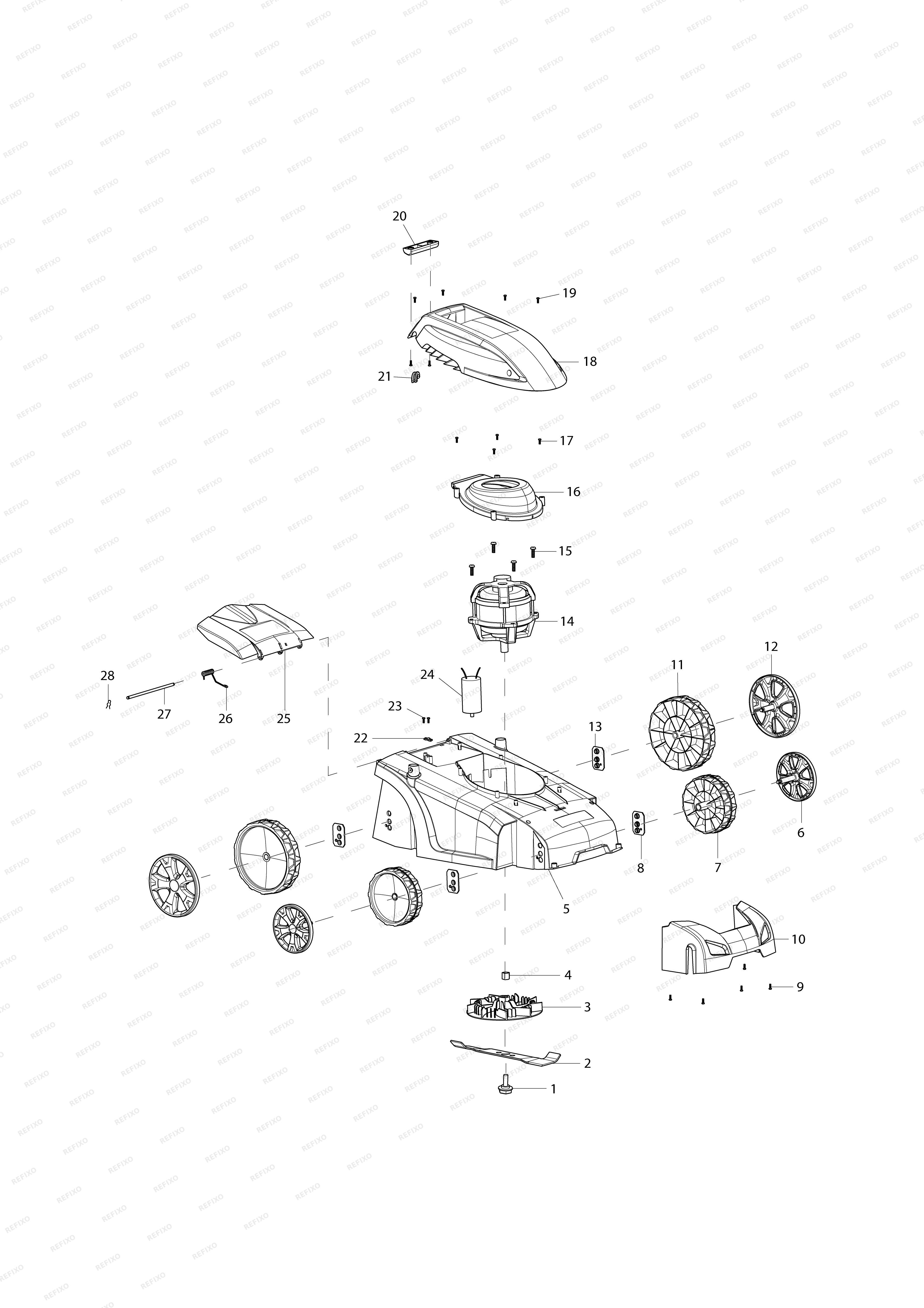 MAKITA ELM3711 — схема запчастей