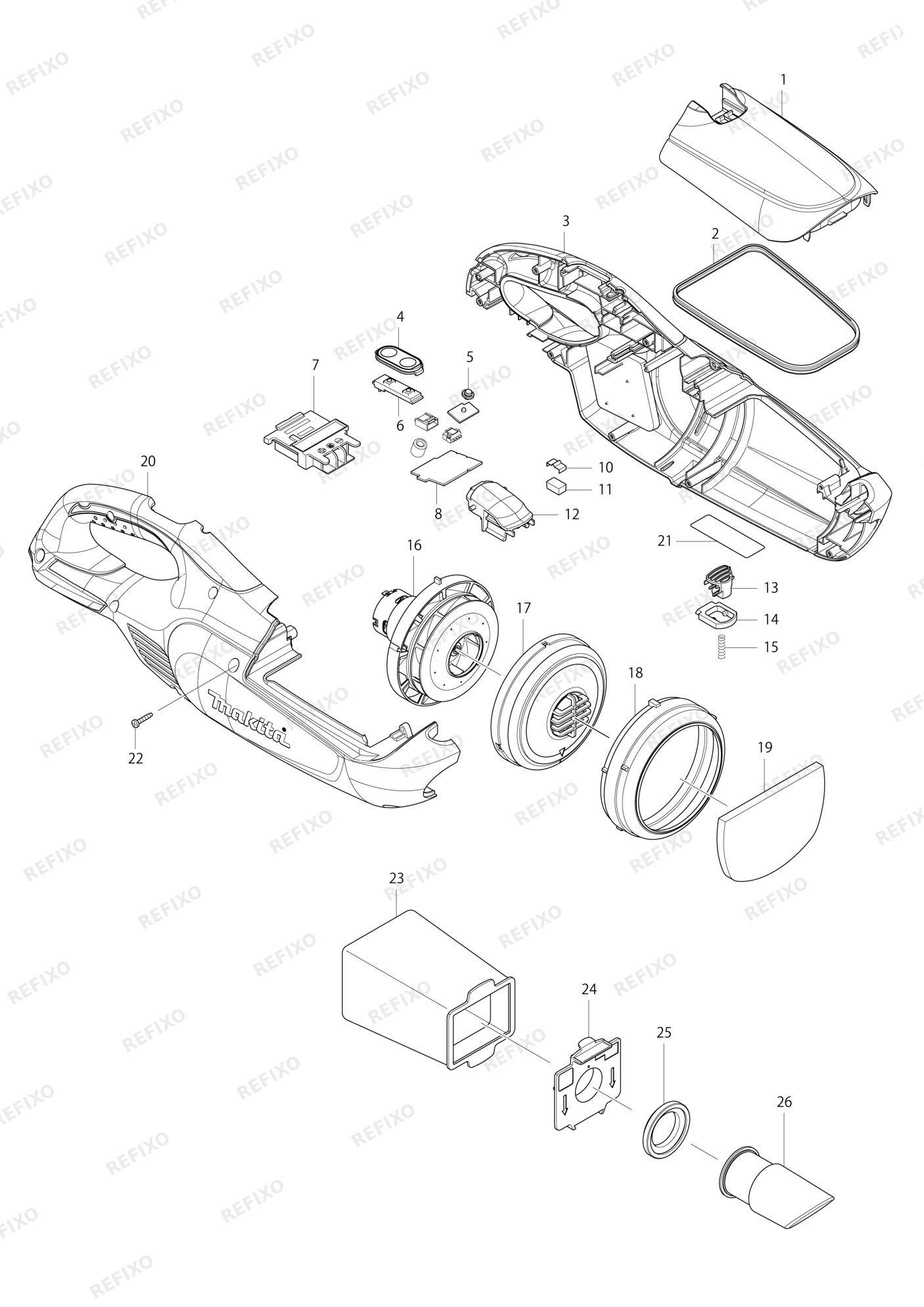 MAKITA DCL142 — схема запчастей
