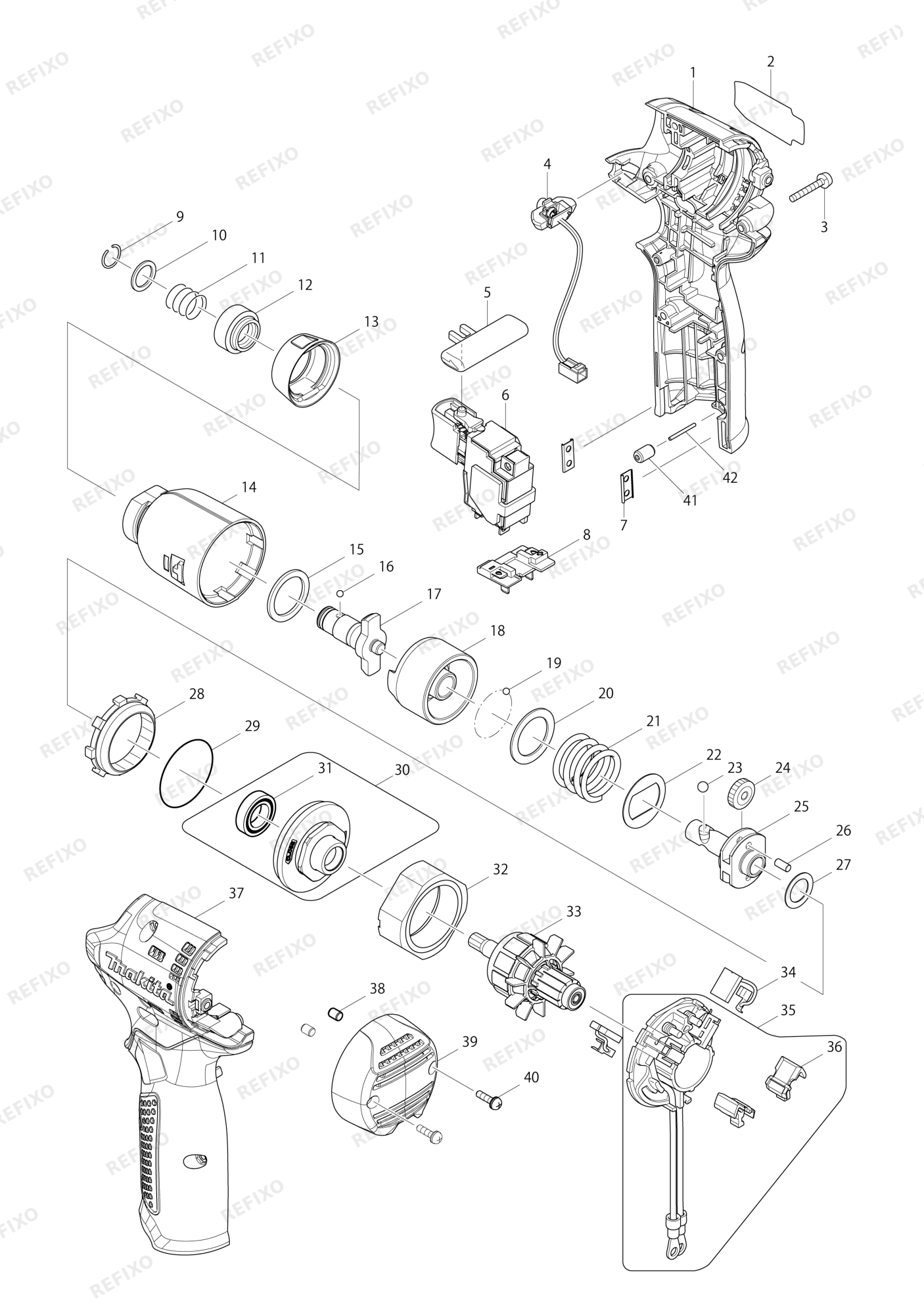 MAKITA TD091D — схема запчастей