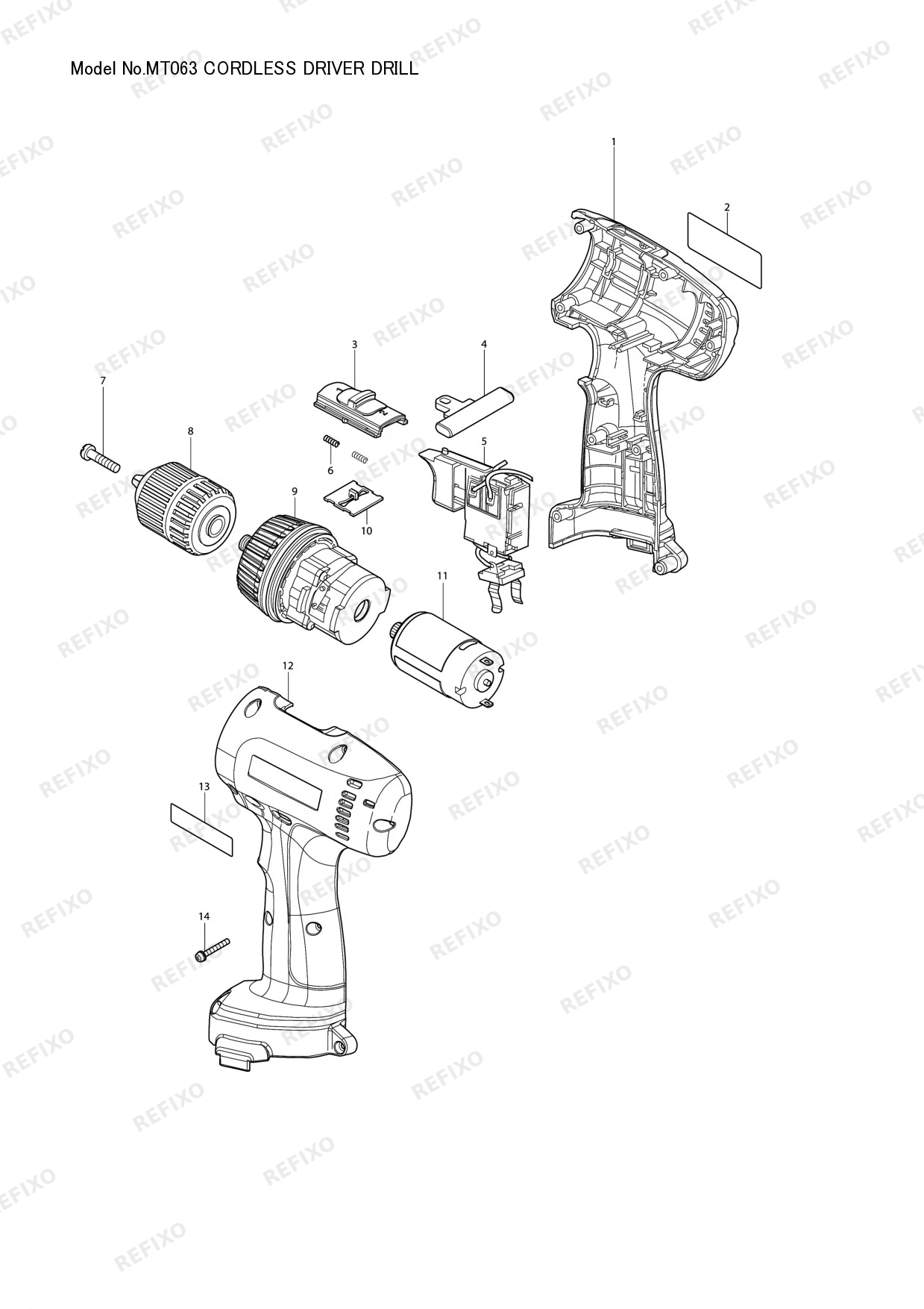 MAKITA MT063 — схема запчастей
