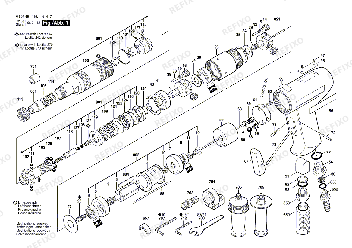 Bosch Pw- шуруповёрт -Ind 370 WATT-SERIE (0 607 451 416) — схема запчастей
