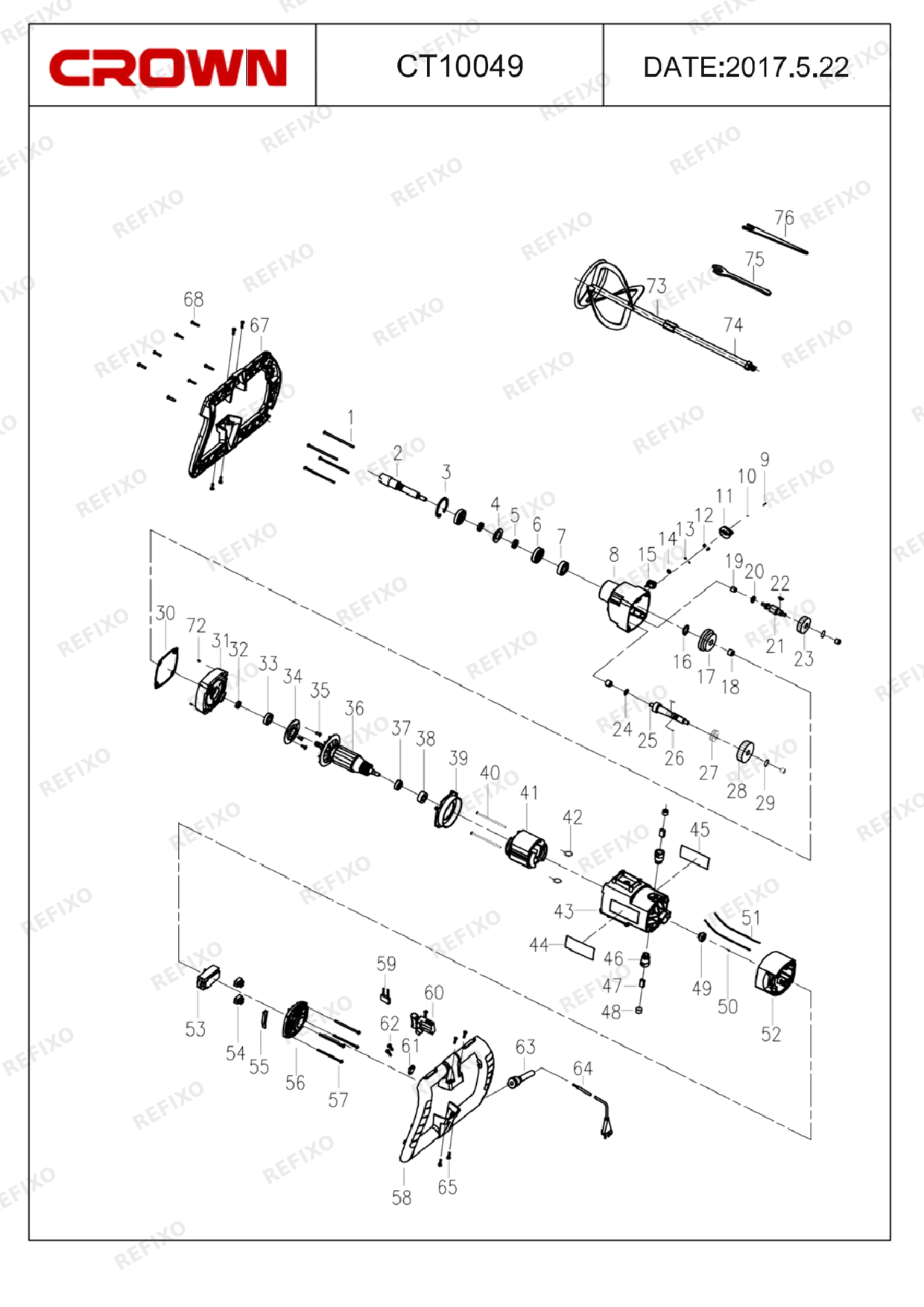 CROWN CT10049 — схема запчастей