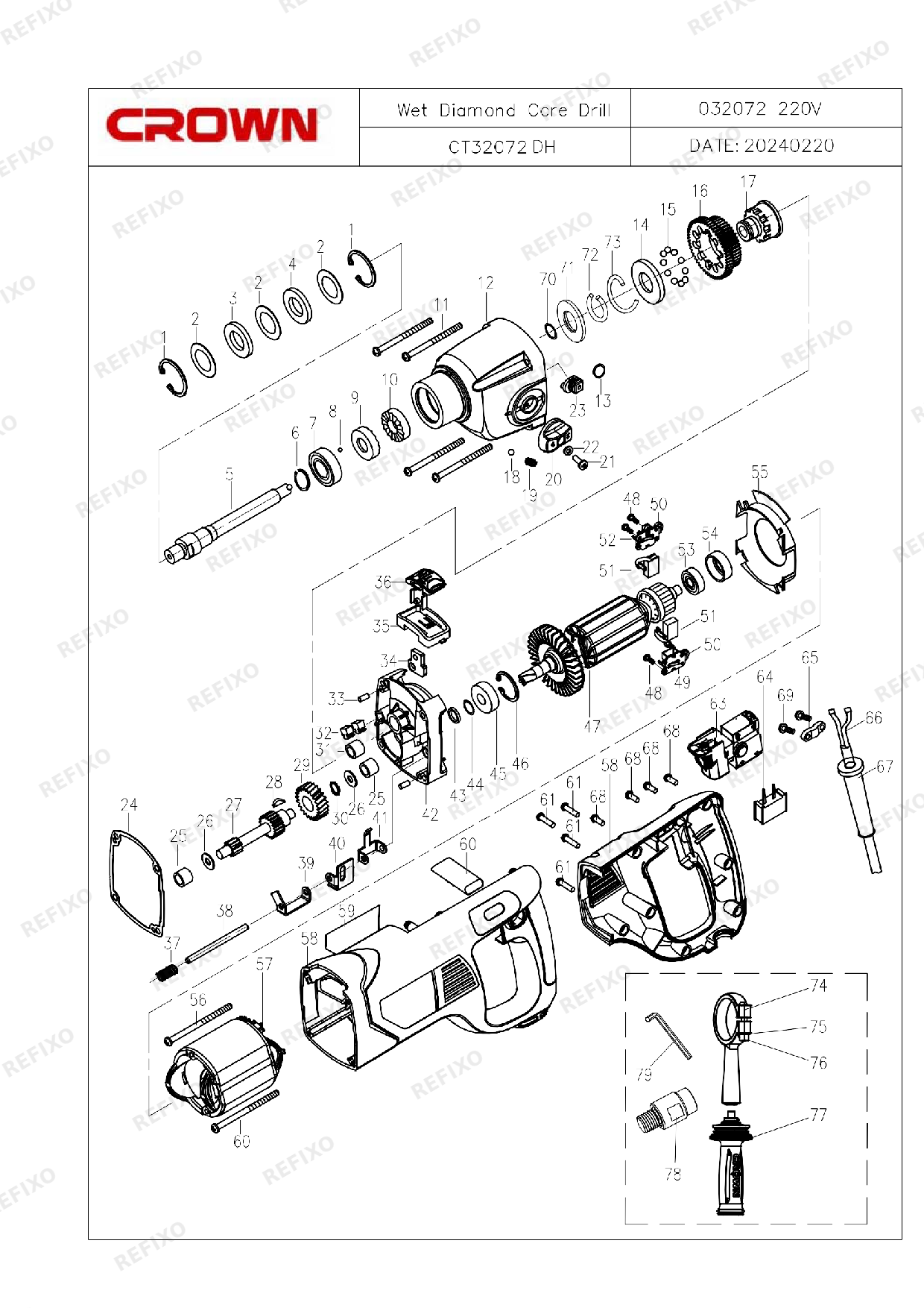 CROWN CT32072 — схема запчастей