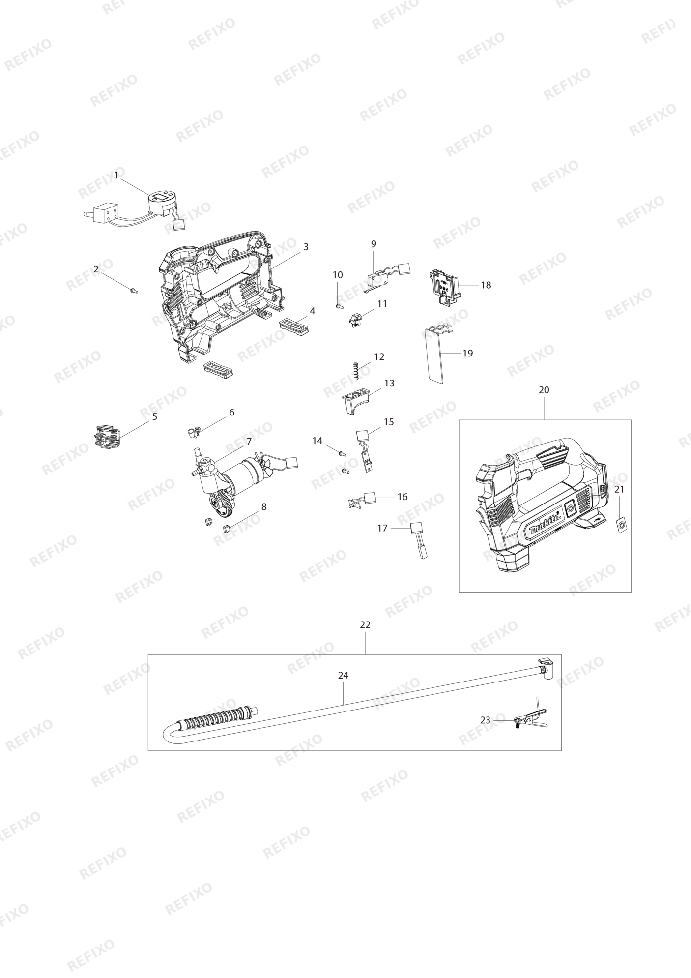 MAKITA DMP180 — схема запчастей