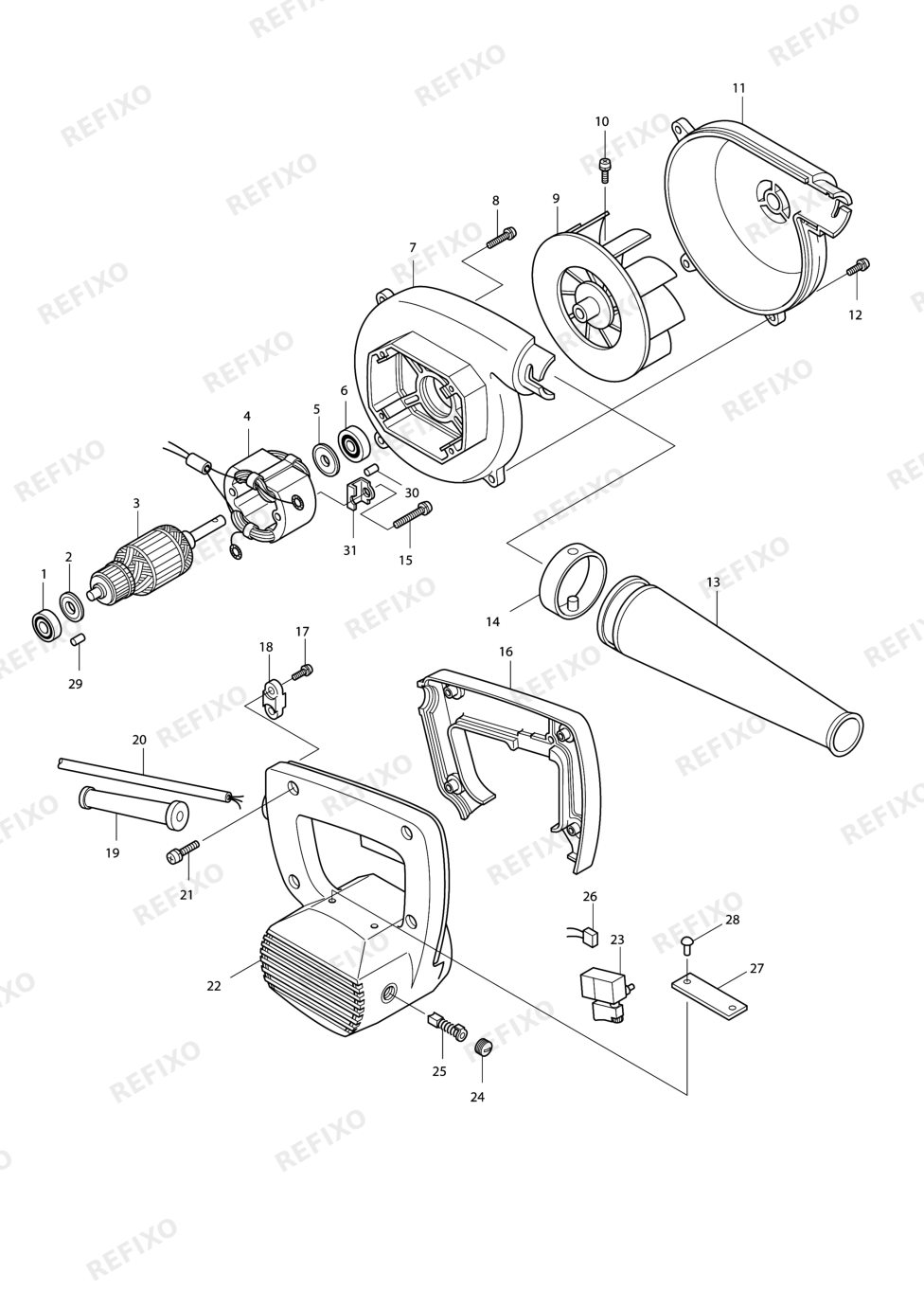 MAKITA 4014N — схема запчастей