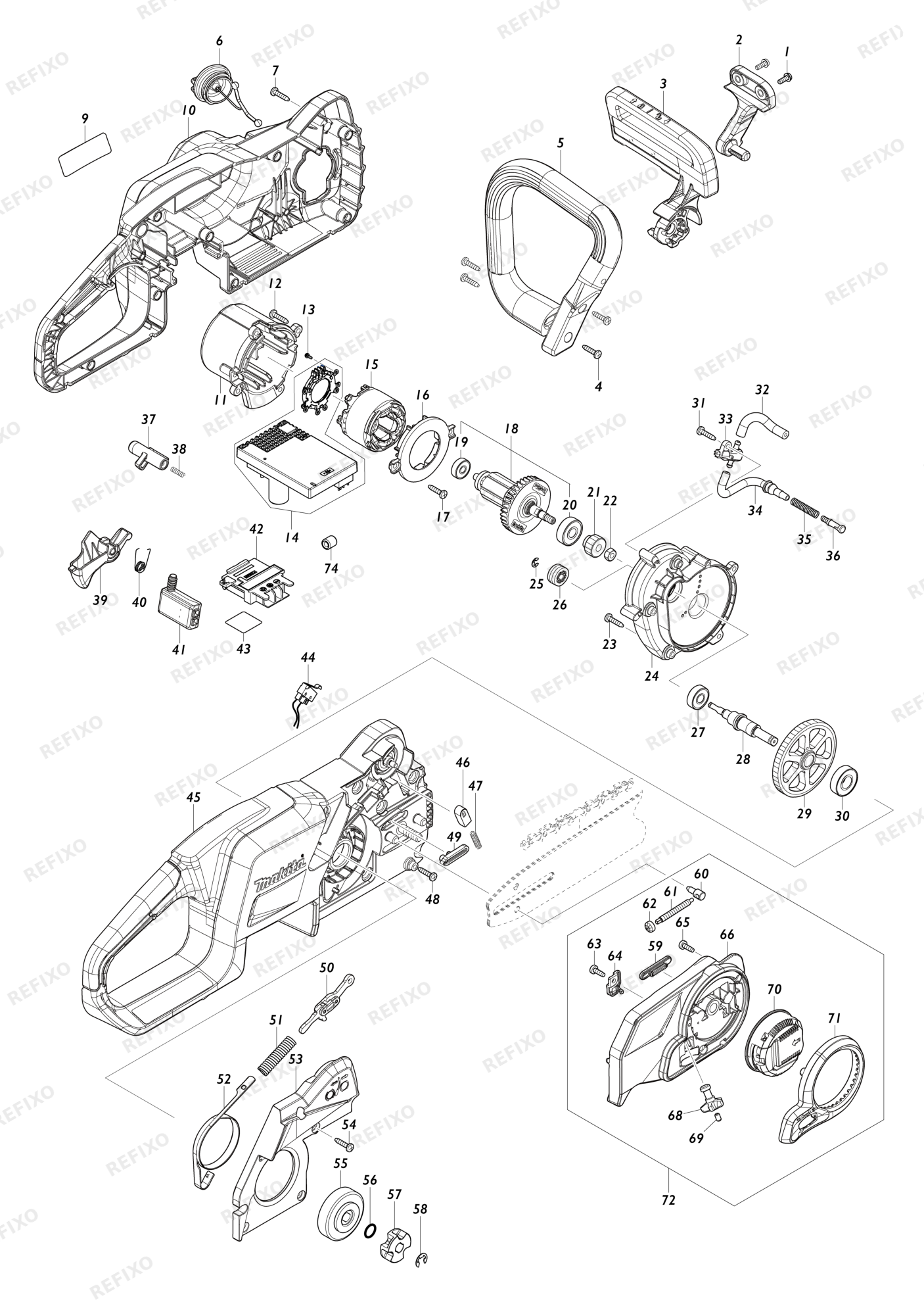 MAKITA DUC307 — схема запчастей