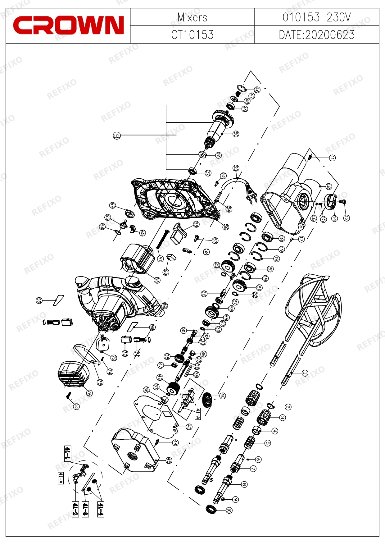 CROWN CT10153 (с с.н.2100...) — схема запчастей