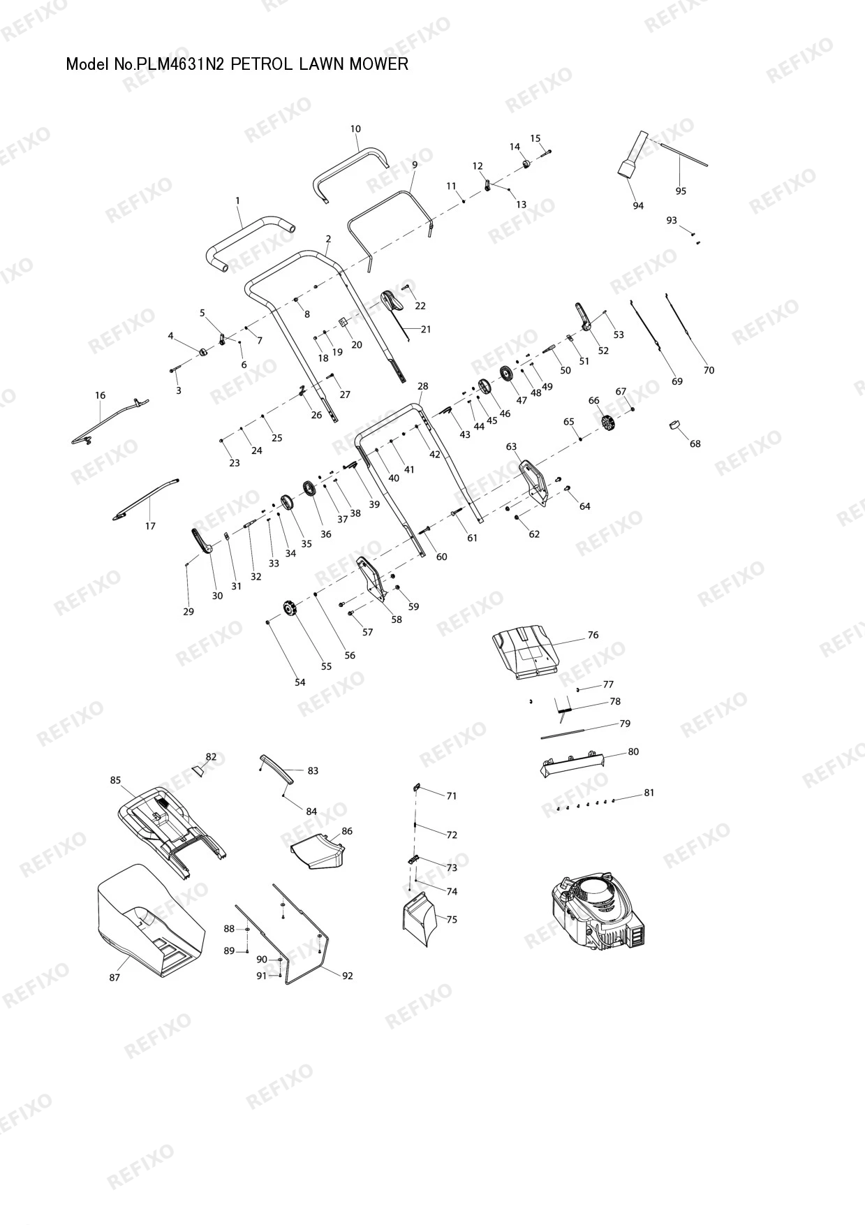 MAKITA PLM4631N2 — схема запчастей