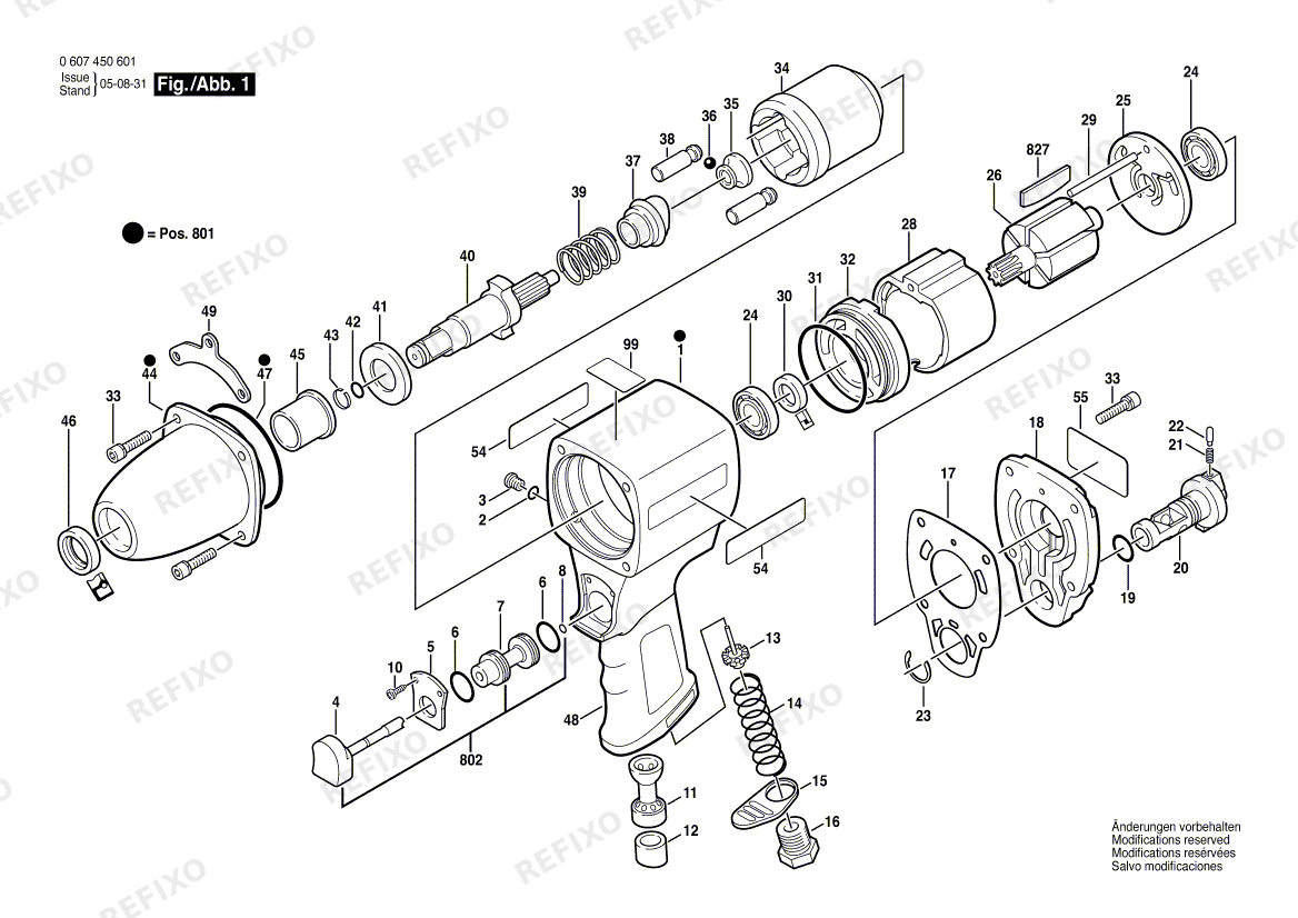 Bosch Schlagschrauber DDS 1/2" (0 607 450 601) — схема запчастей
