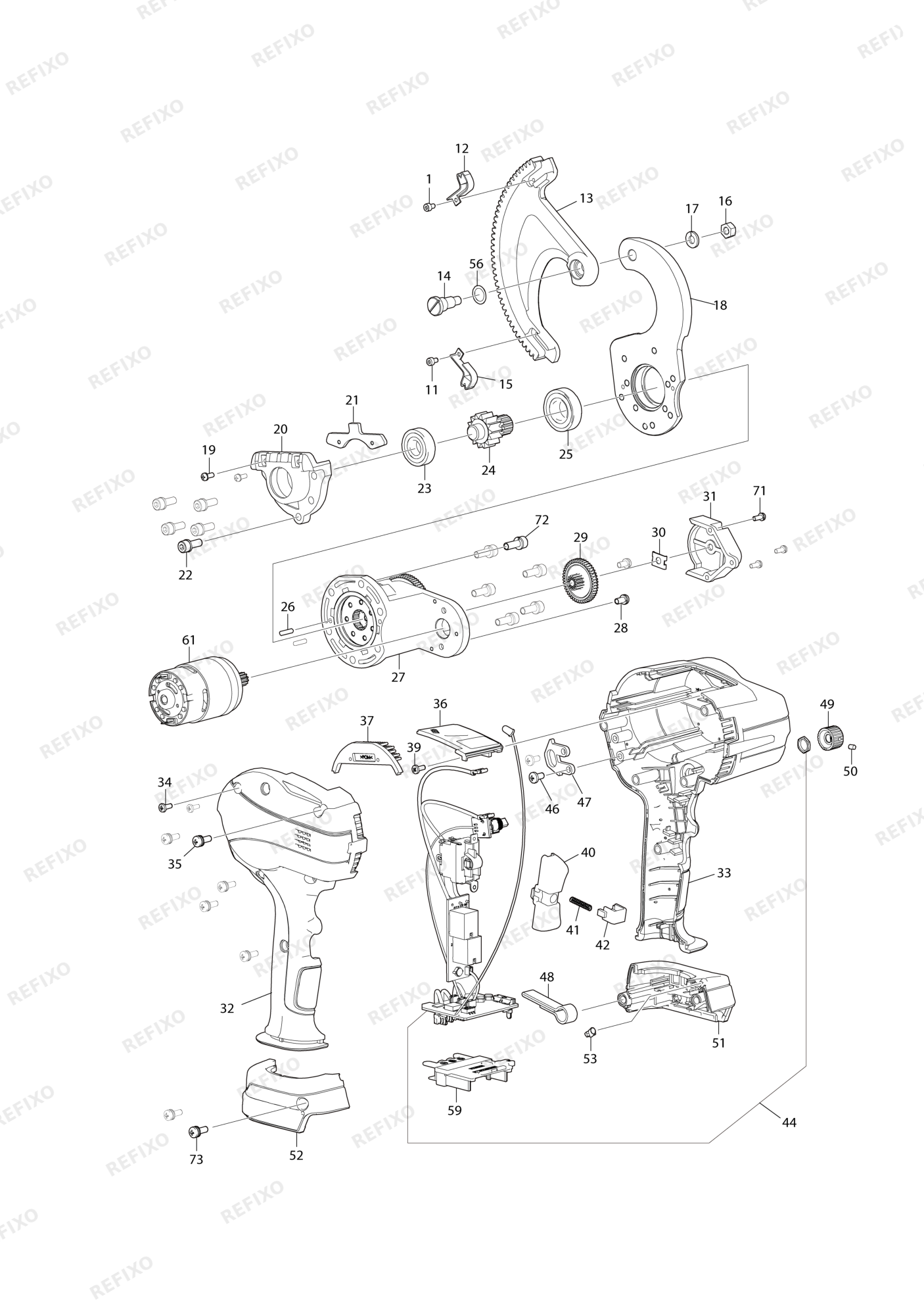 MAKITA DTC100 — схема запчастей