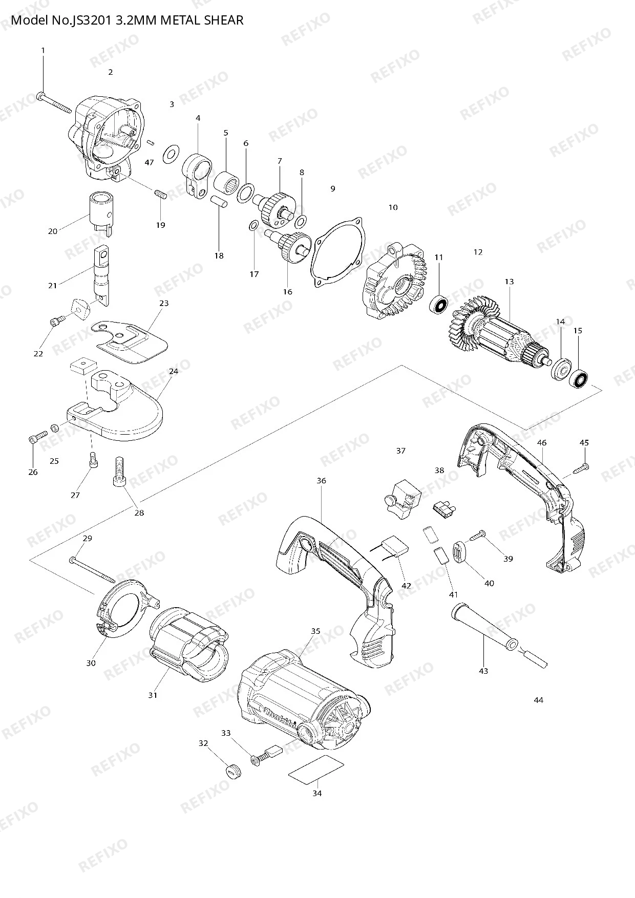 MAKITA JS3201 — схема запчастей