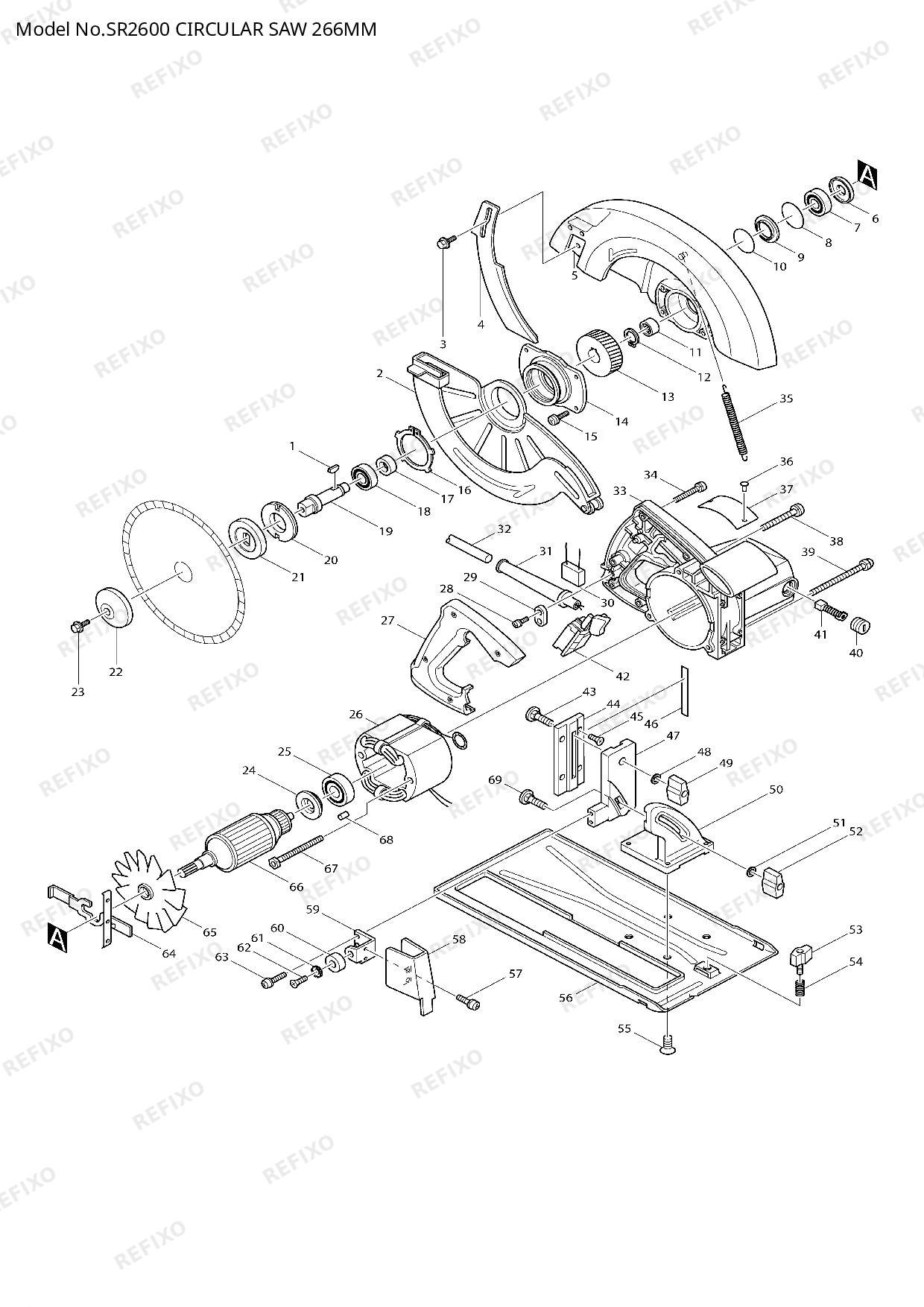 MAKITA SR2600 — схема запчастей