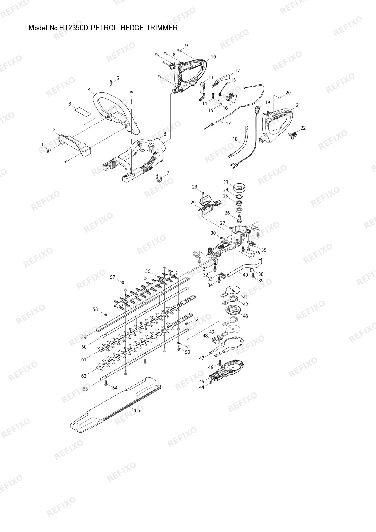 MAKITA HT2350D — схема запчастей