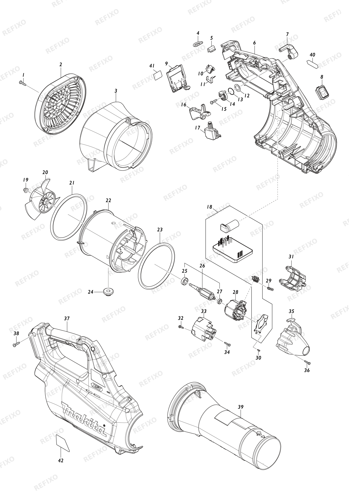 MAKITA UB001G — схема запчастей