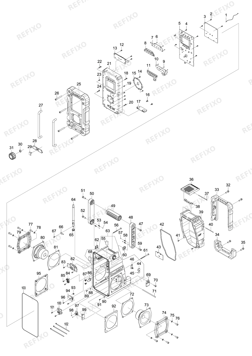MAKITA DMR108B — схема запчастей