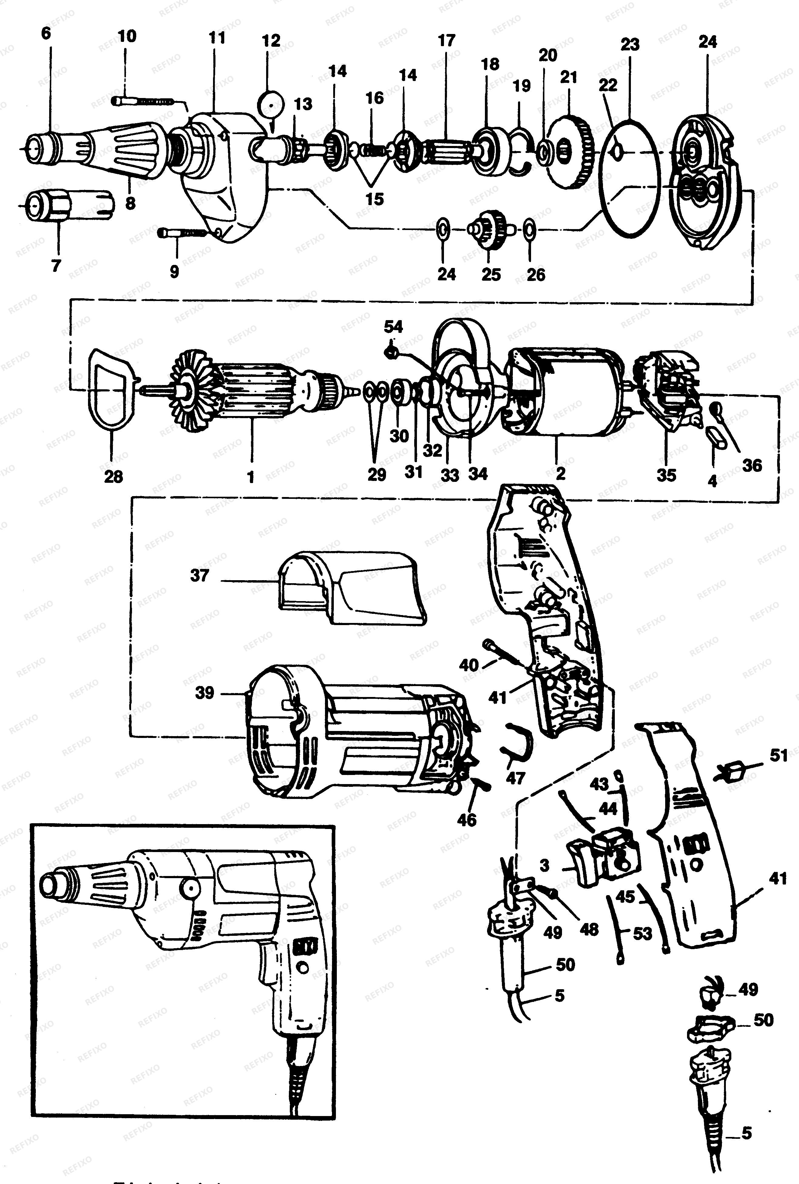 Black&Decker ОТВЁРТКА P7315 — схема запчастей