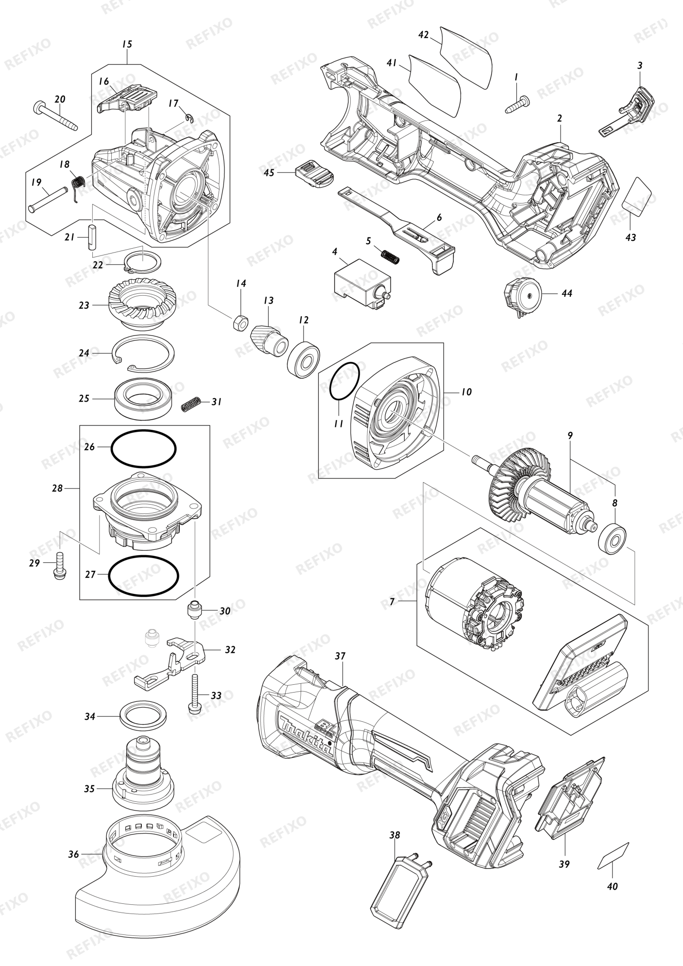 MAKITA GA041G — схема запчастей