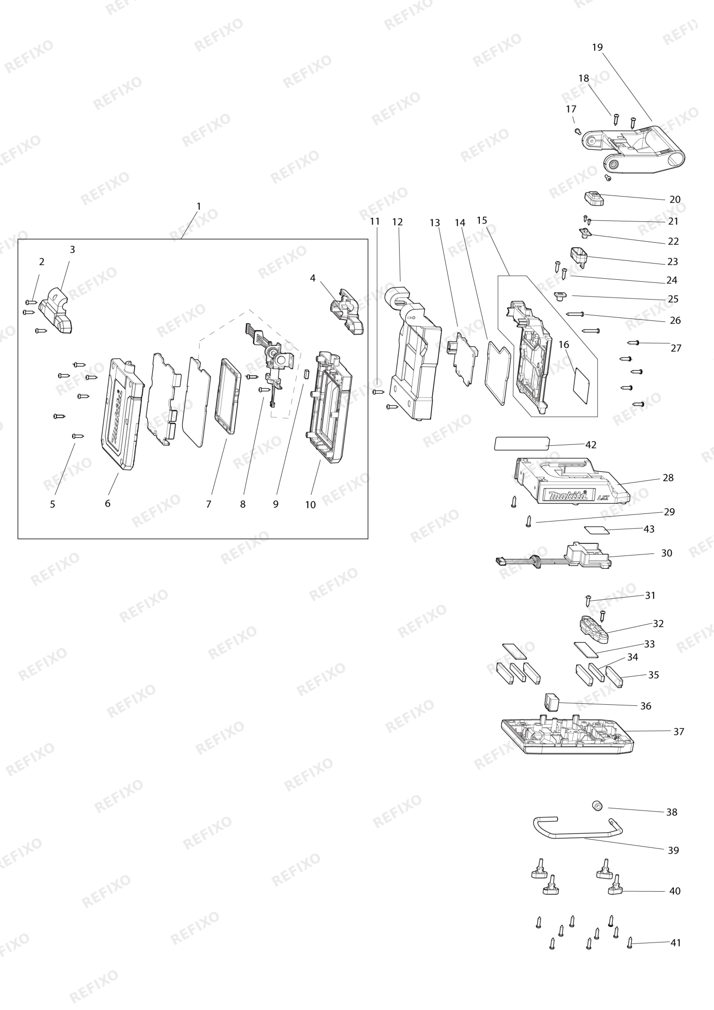 MAKITA DML819 — схема запчастей