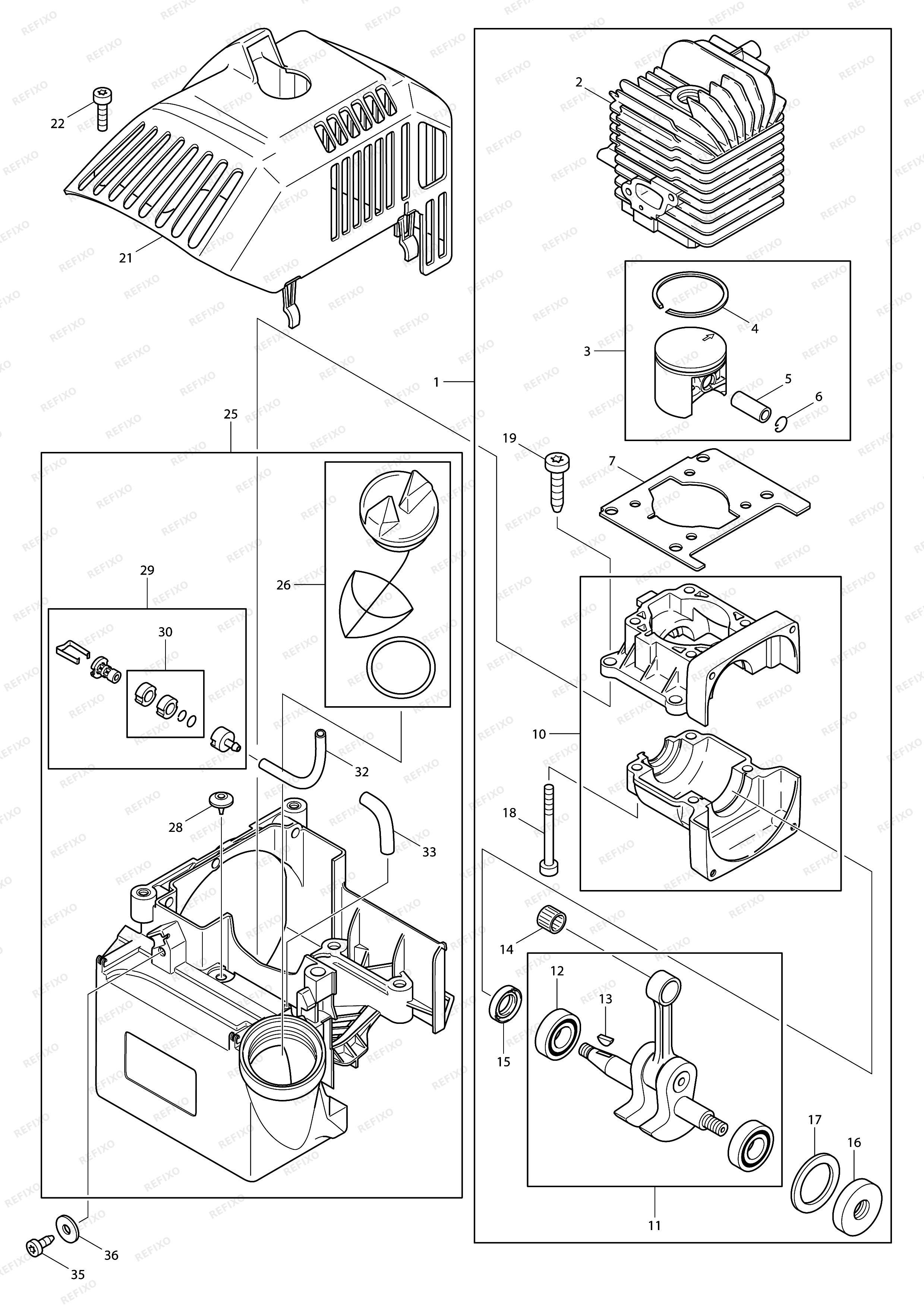 MAKITA DBC340 — схема запчастей