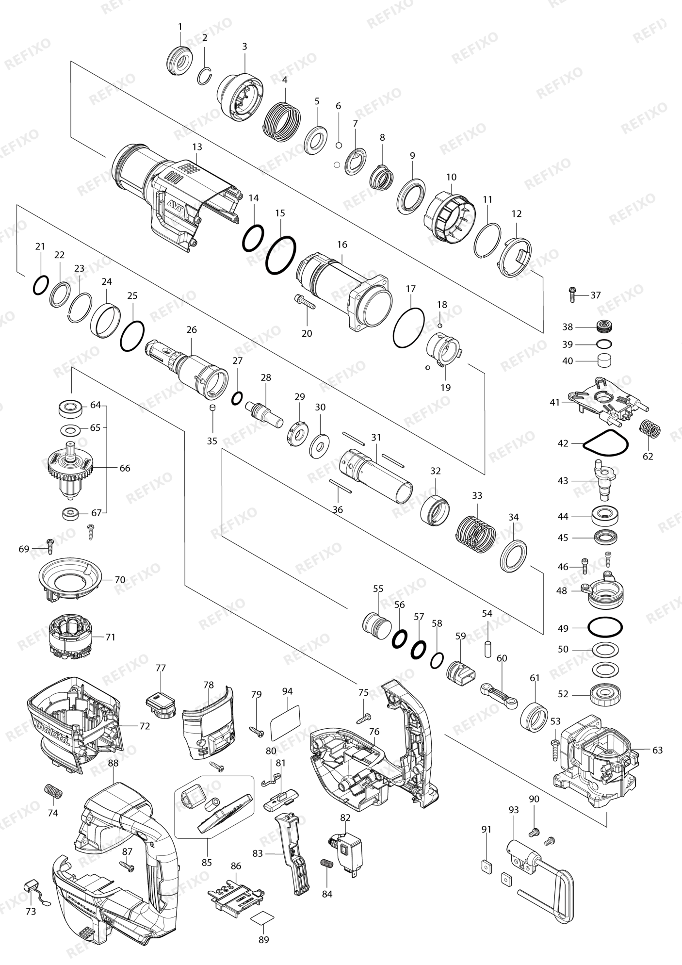 MAKITA DHK180 — схема запчастей