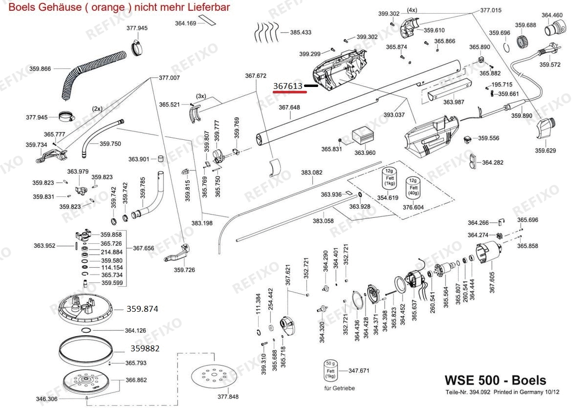 Flex Шлифмашина WSE500 230CEE — схема запчастей
