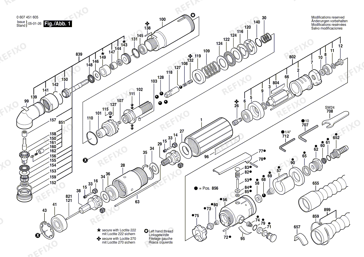 Bosch Pw-Winkelschrauber-Ind 370 WATT-SERIE (0 607 451 605) — схема запчастей