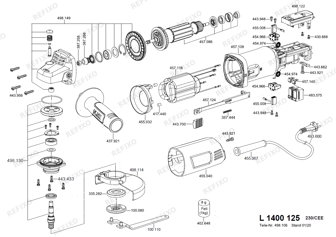 Flex L 1400 — схема запчастей