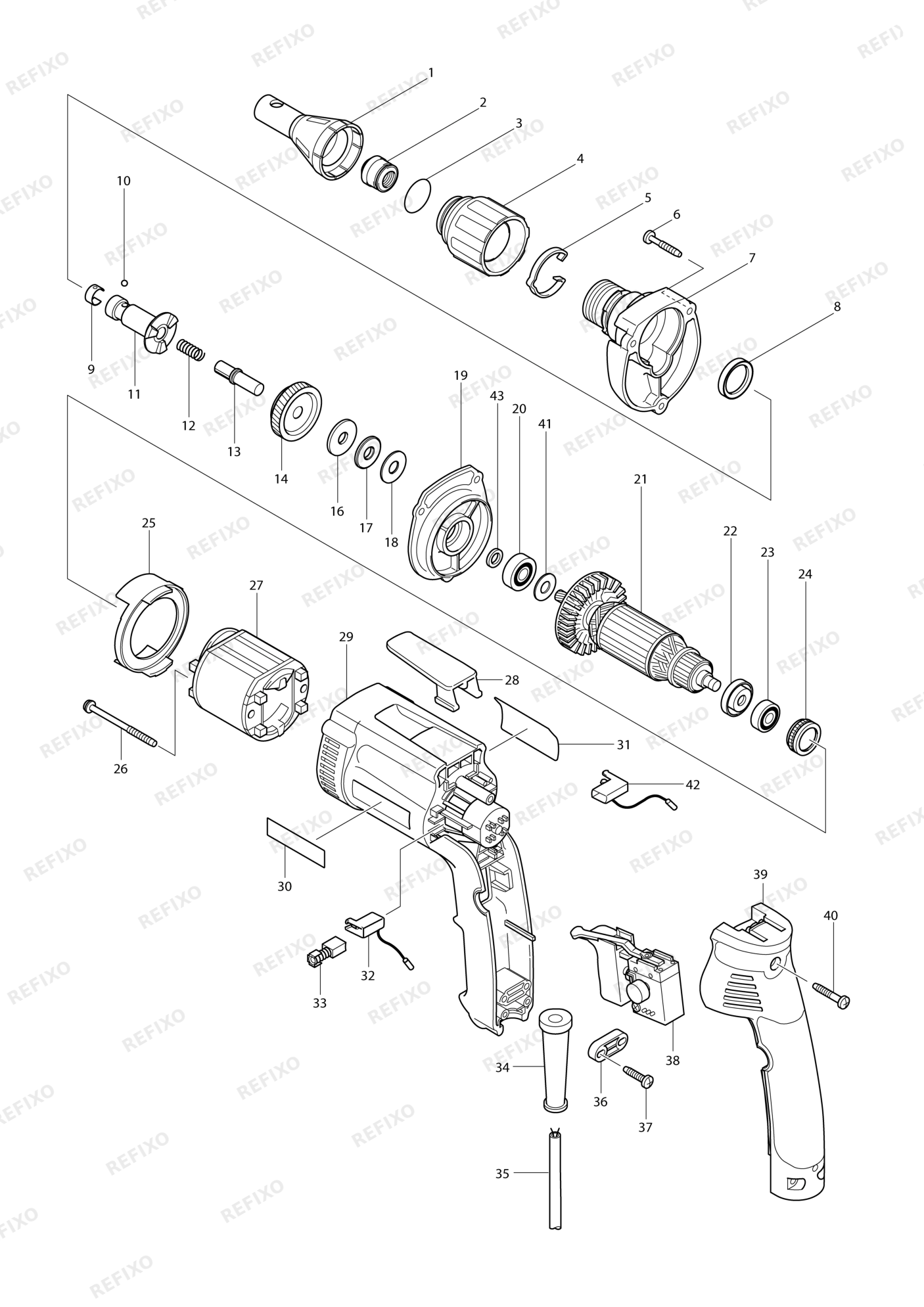 MAKITA 6824N — схема запчастей