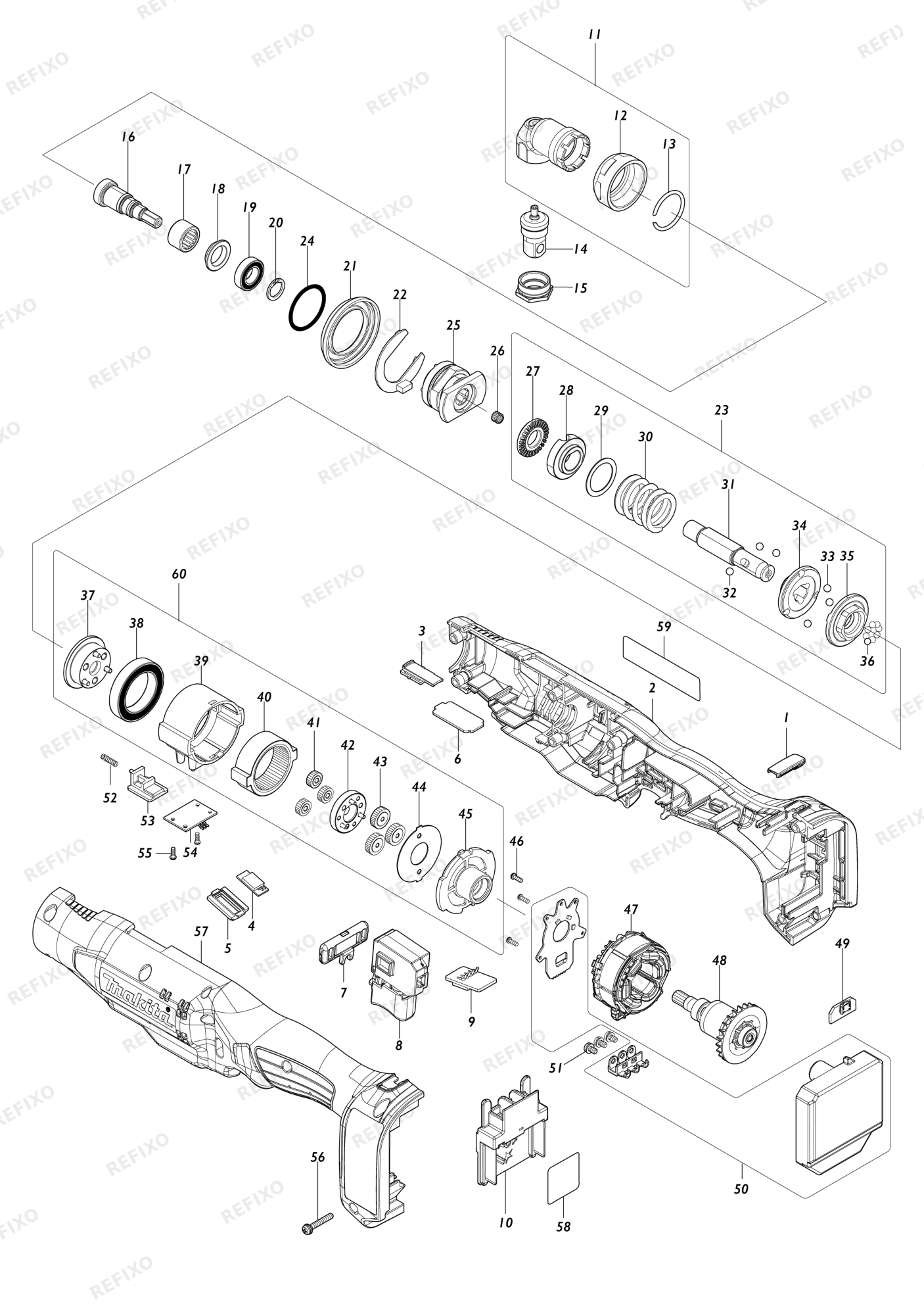 MAKITA DFL063F — схема запчастей
