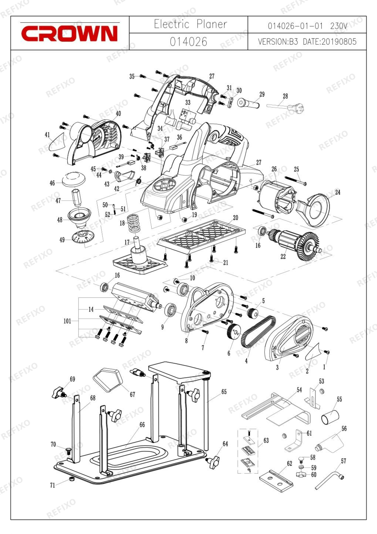 CROWN CT14026 — схема запчастей
