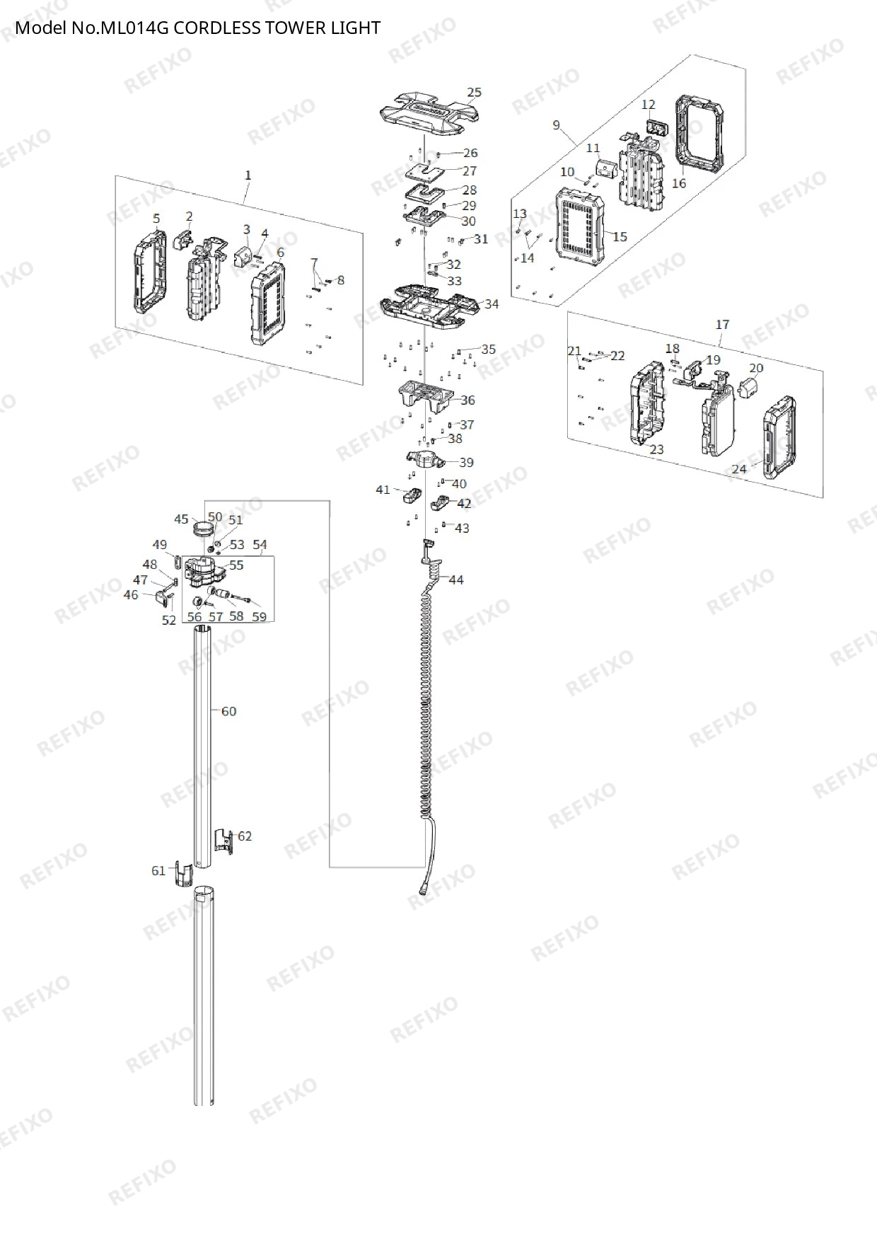 MAKITA ML014G — схема запчастей