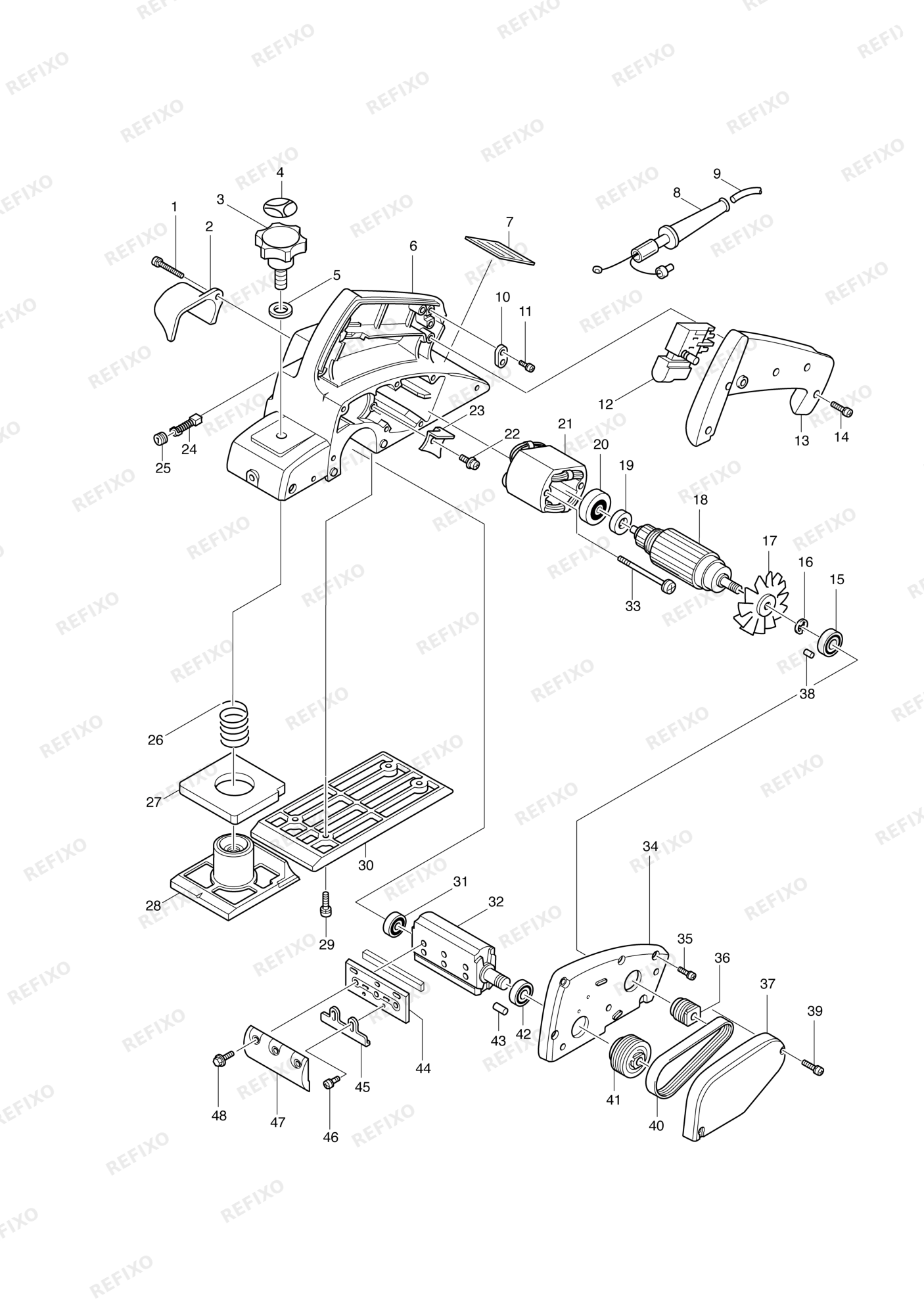 MAKITA 1902 — схема запчастей