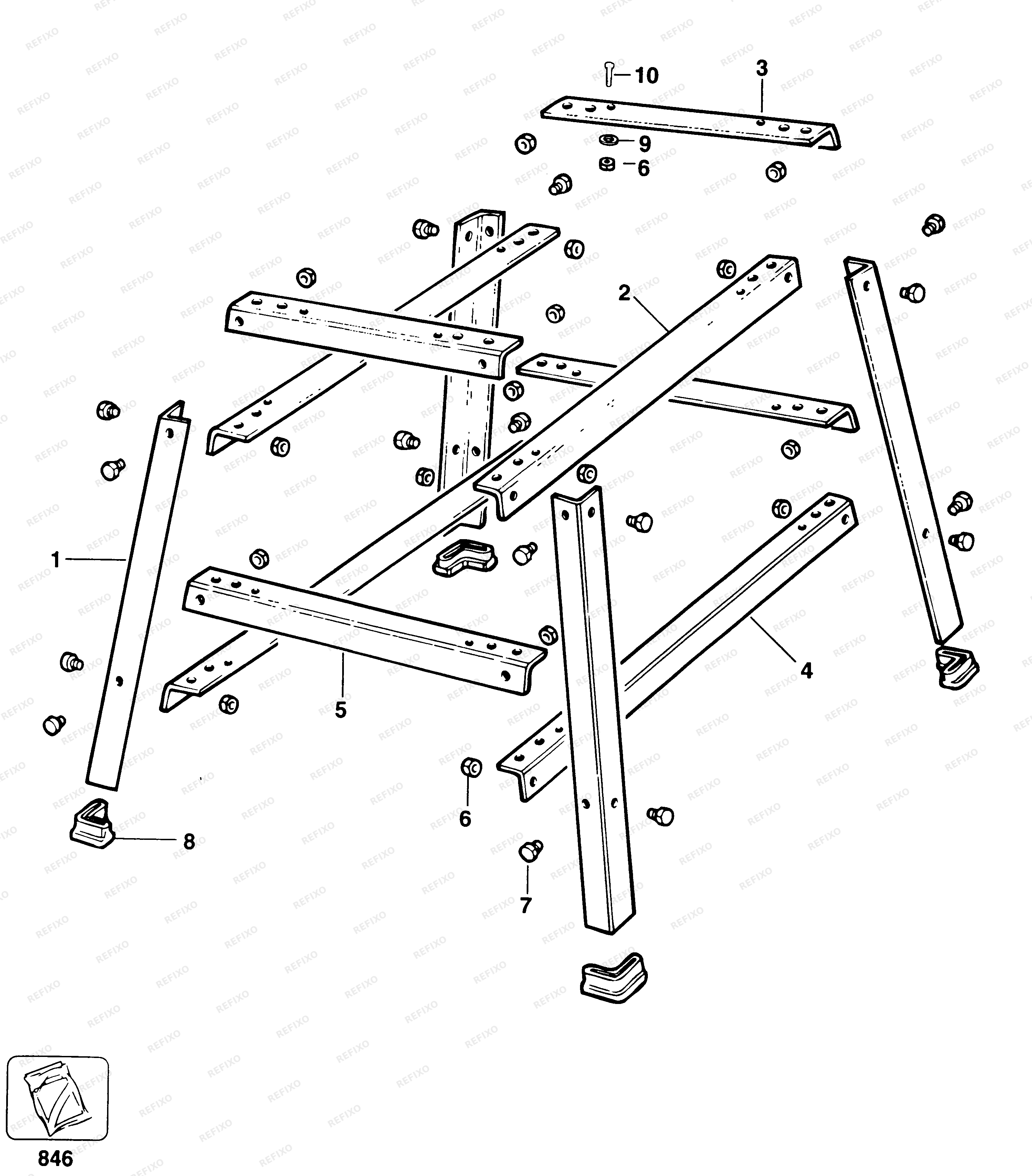 DeWalt ОПОРЫ (НОЖКИ) СТЕНДА DA880 — схема запчастей