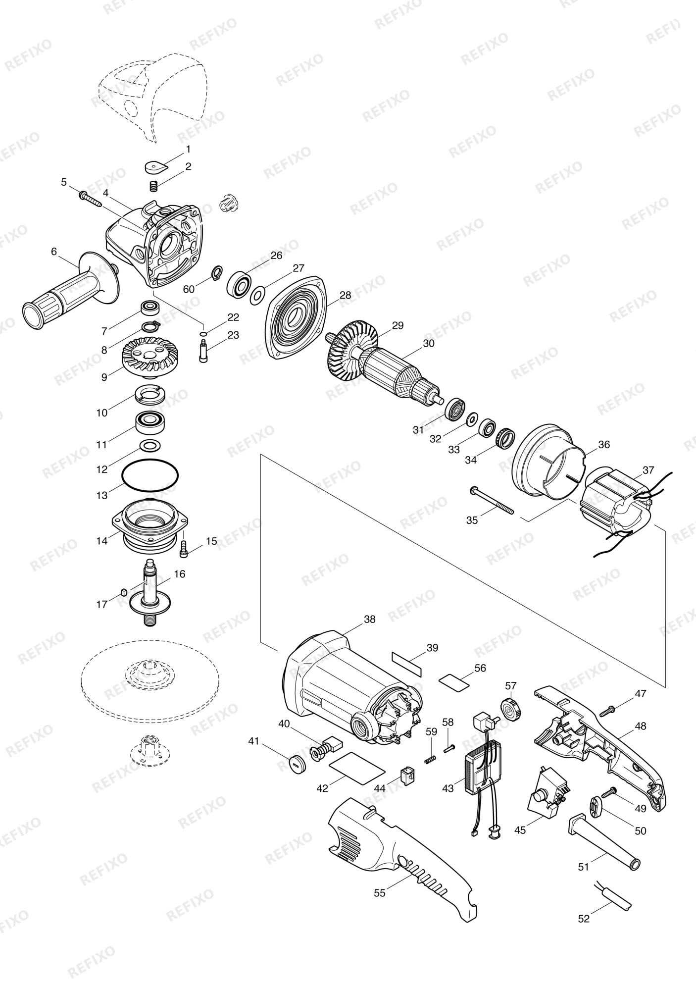 MAKITA SA7000C — схема запчастей