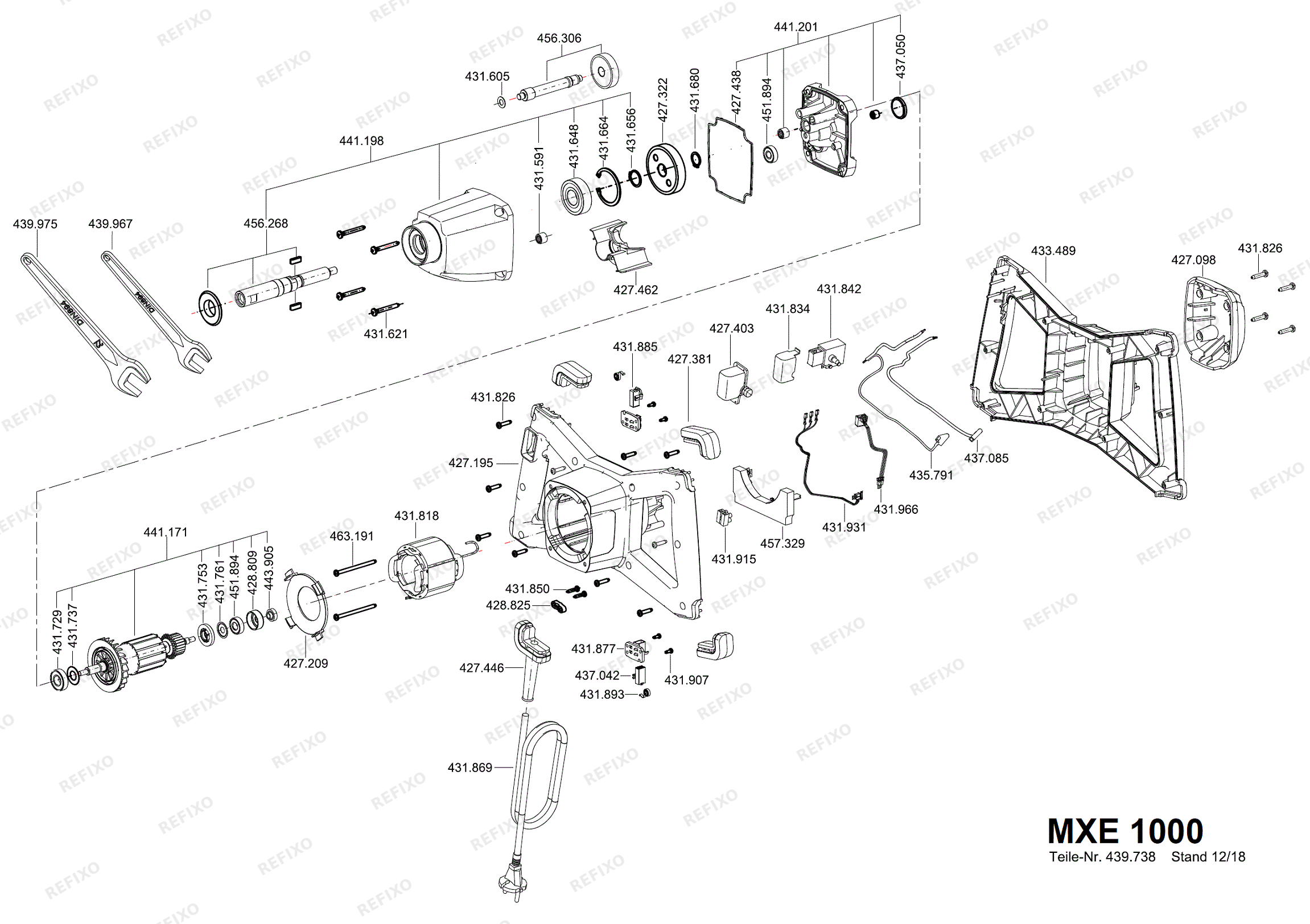 Flex MXE 1000 Rührwerk ab 12.2018 — схема запчастей