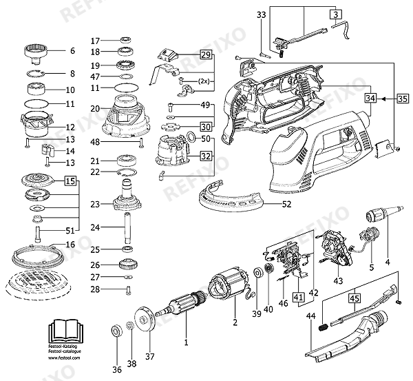 Festool RO 125 FEQ-Plus - ROTEX шлифмашина 571779 — схема запчастей