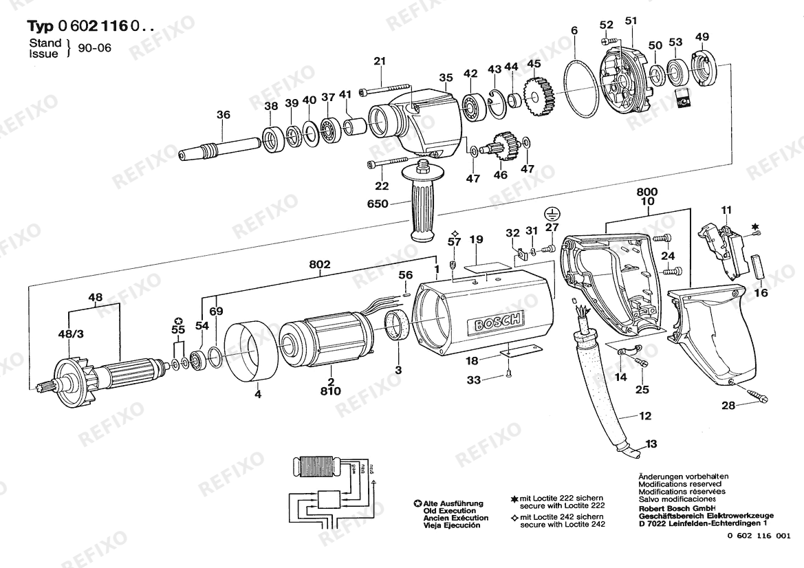 Bosch Hf- дрель GR.65 (0 602 116 010) — схема запчастей