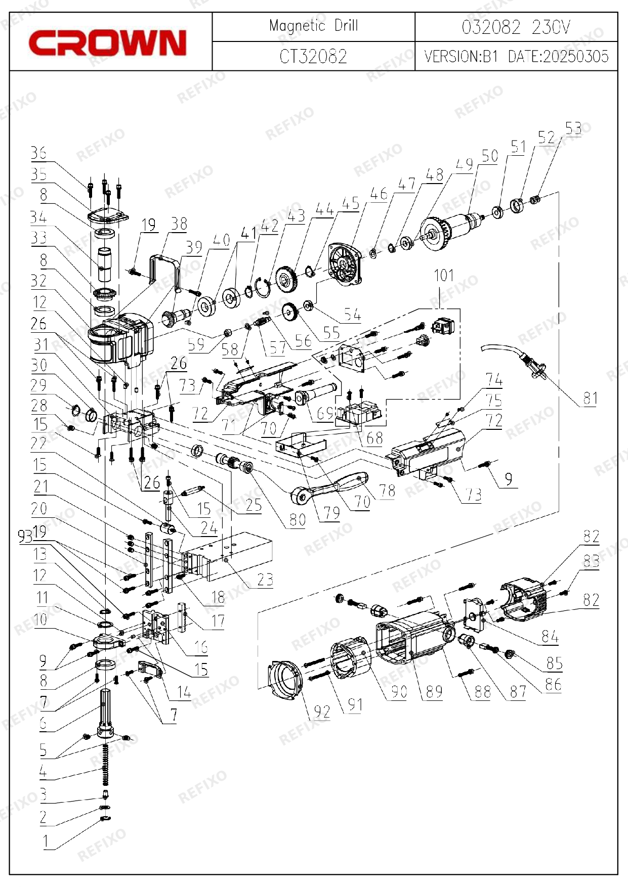 CROWN CT32082 — схема запчастей